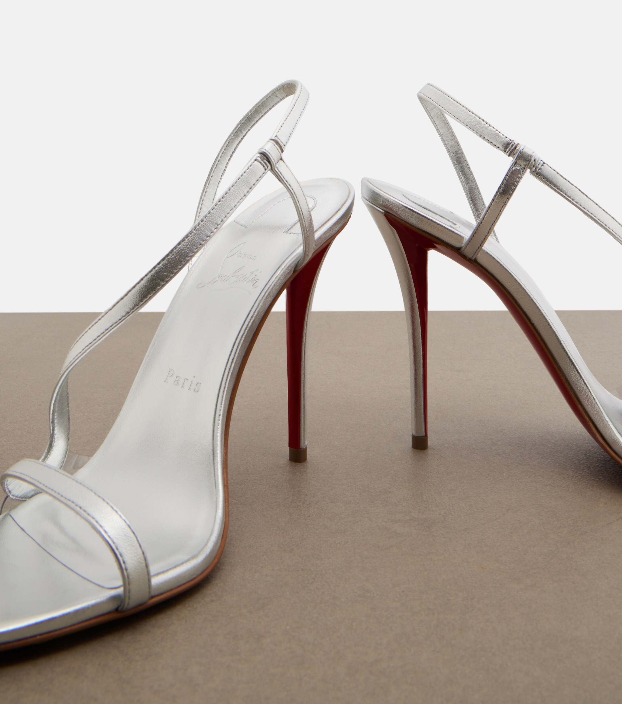CHRISTIAN LOUBOUTIN Christian Louboutin Miss Z metallic leather slingback sandals
