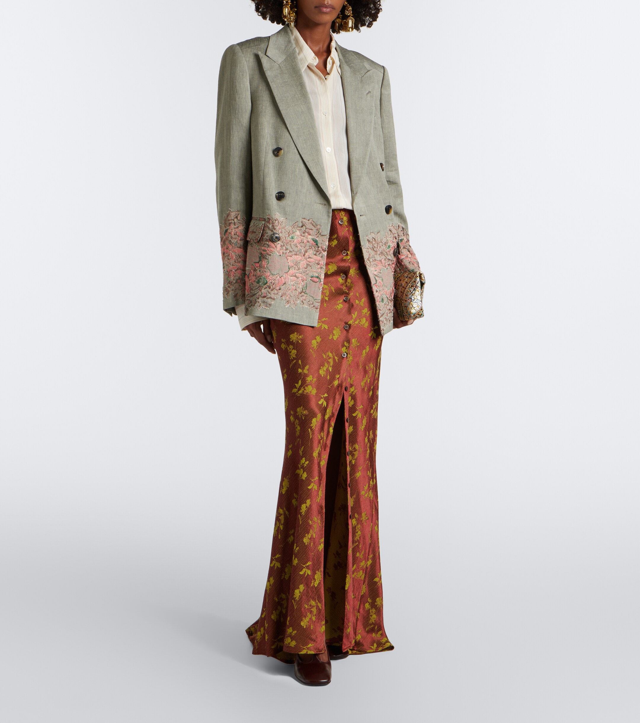 Dries Van Noten Dries Van Noten Floral jacquard maxi skirt