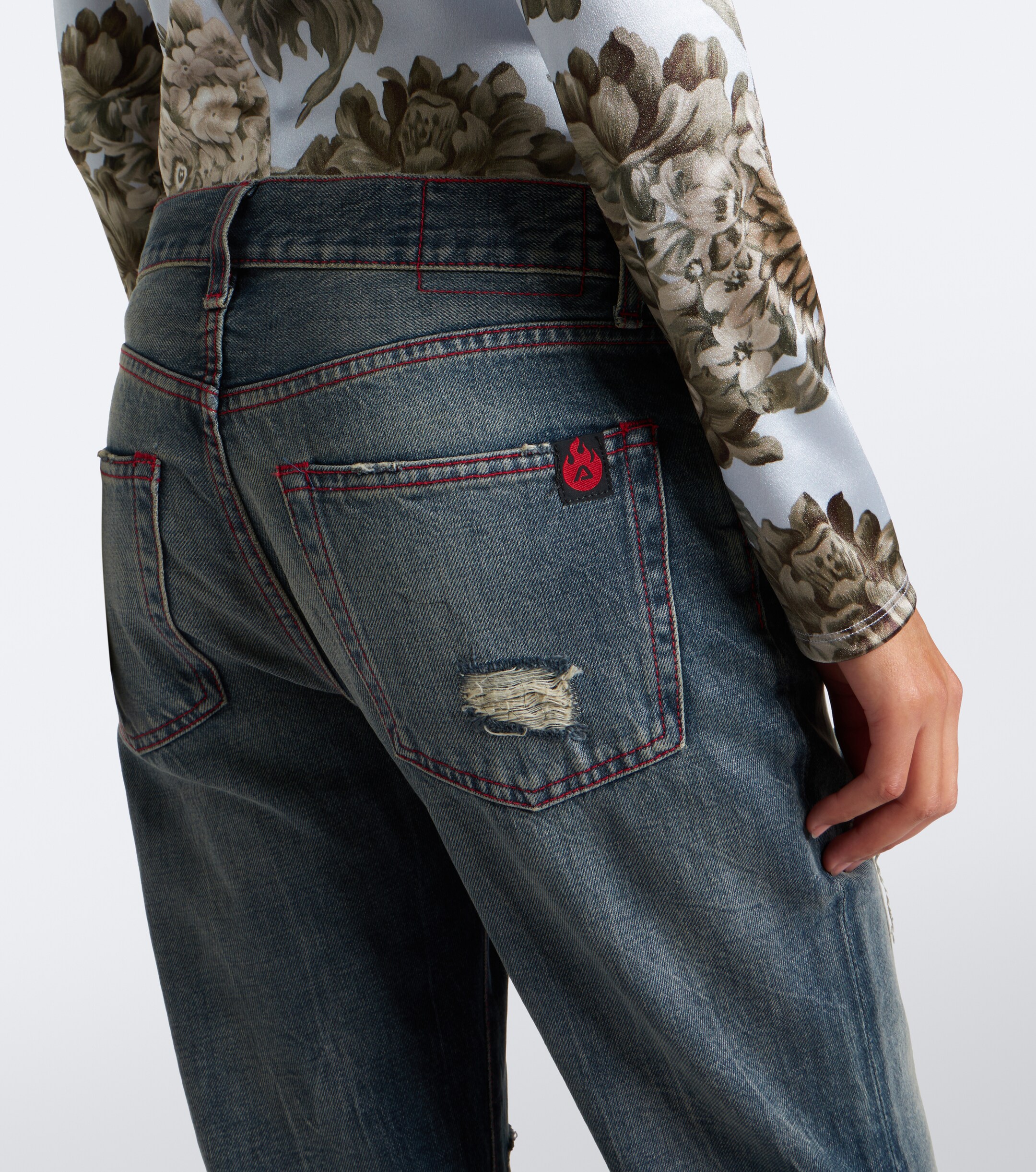 Acne Studios Acne Studios Re-Edition distressed faded bootcut jeans