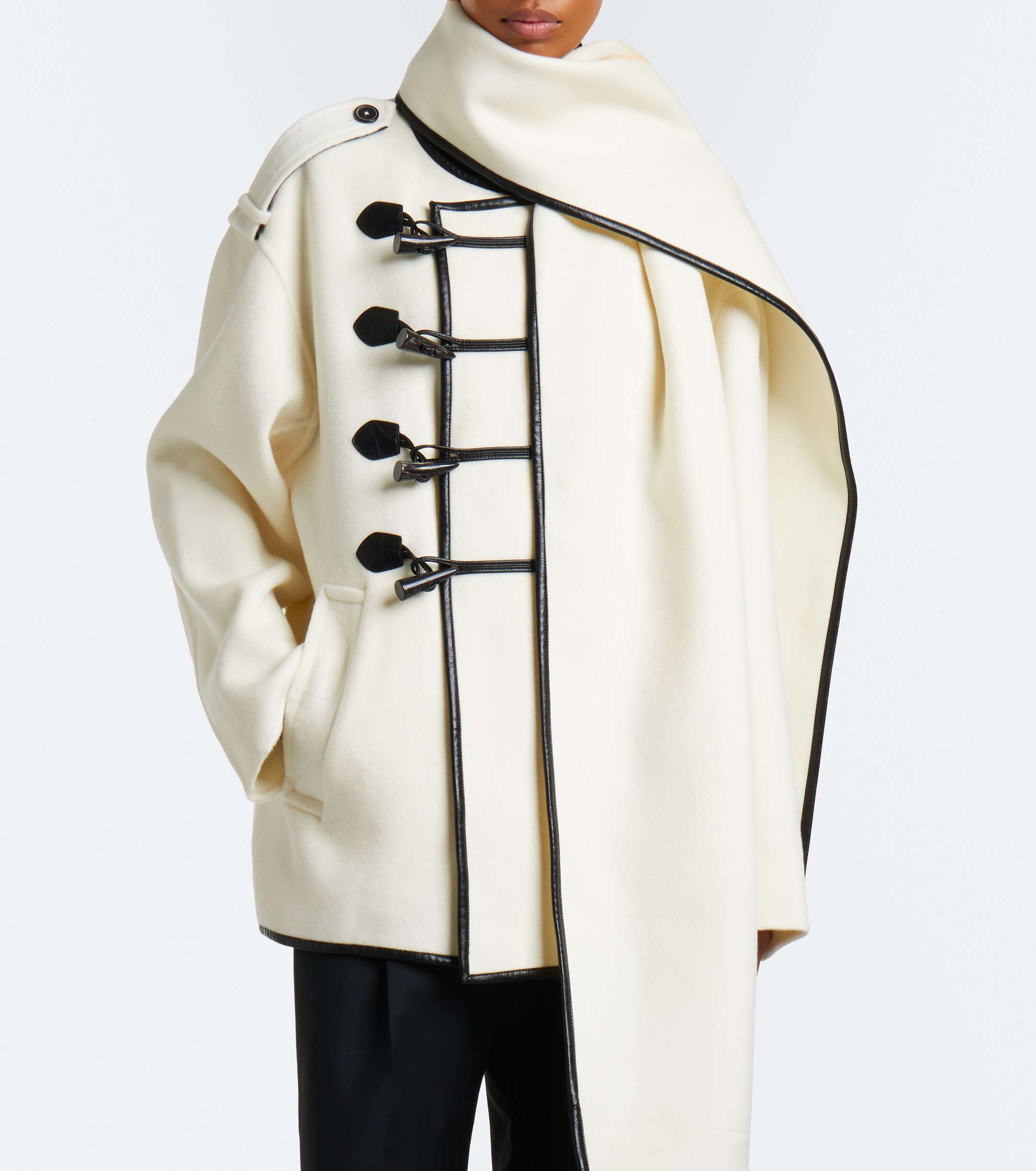 Xu Zhi Xu Zhi Scarf-detail wool peacoat