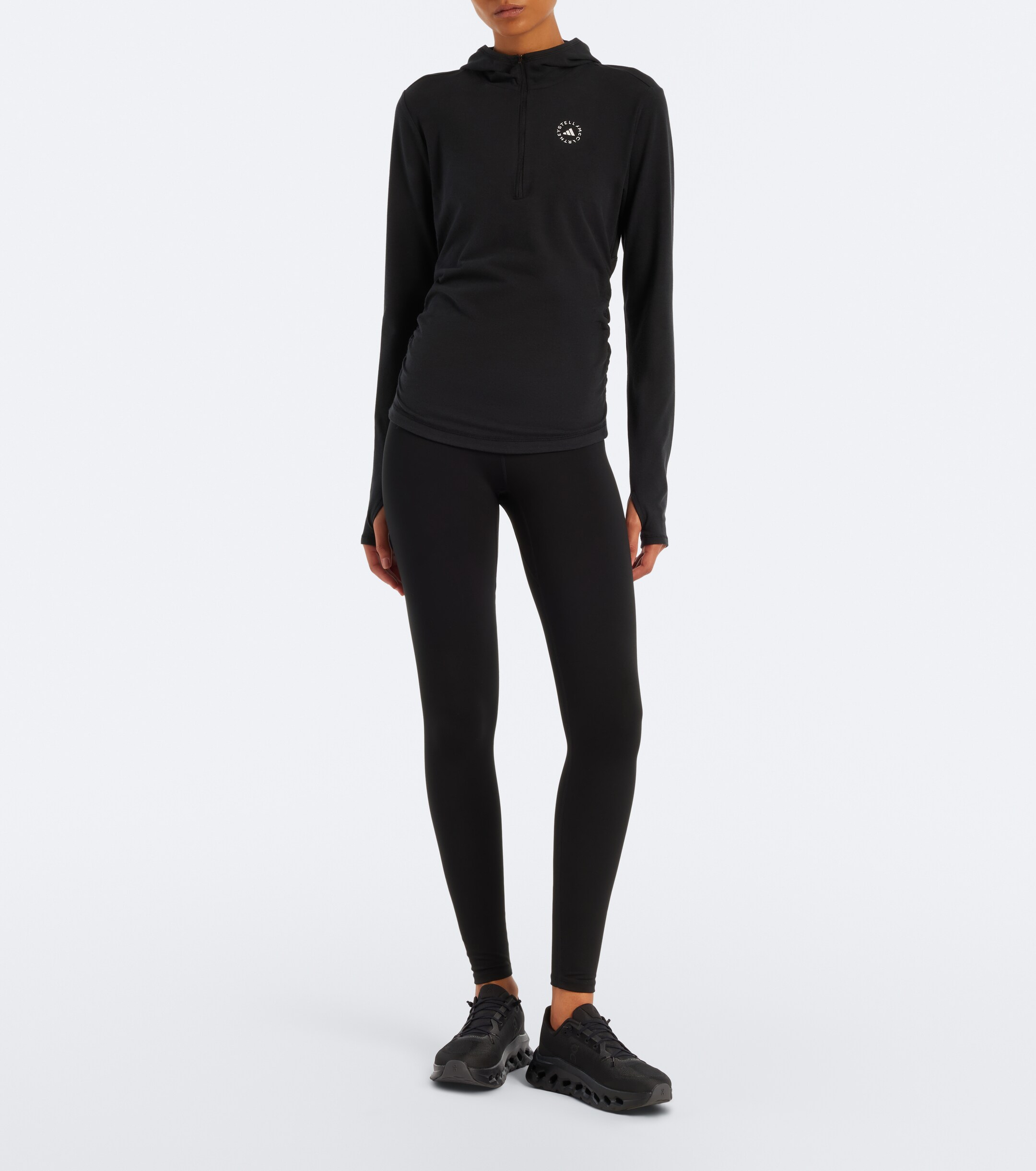adidas by Stella McCartney Adidas by Stella McCartney Logo jersey half-zip hoodie
