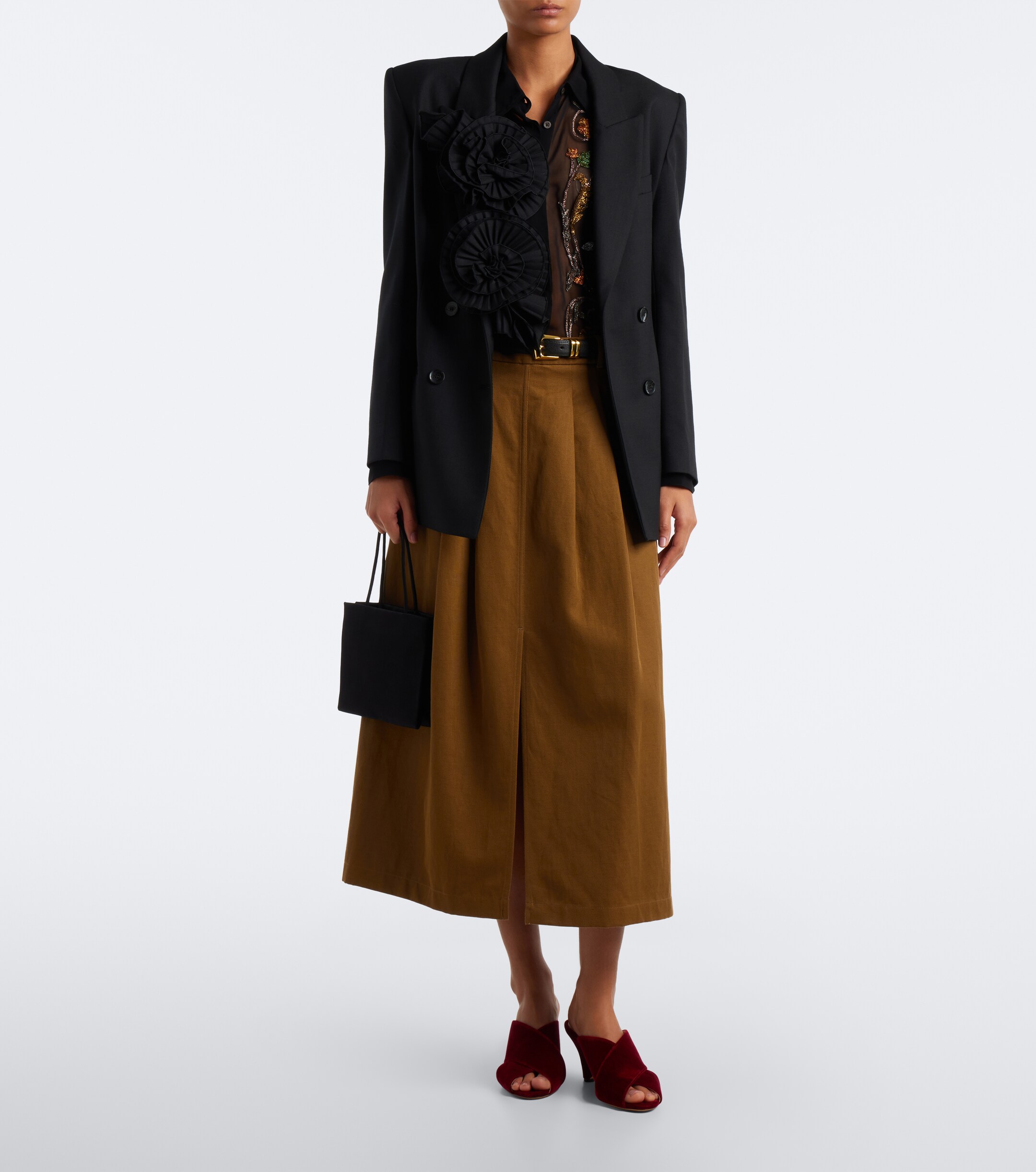 LE MONDE BERYL Le Monde Béryl Luca velvet wedge mules