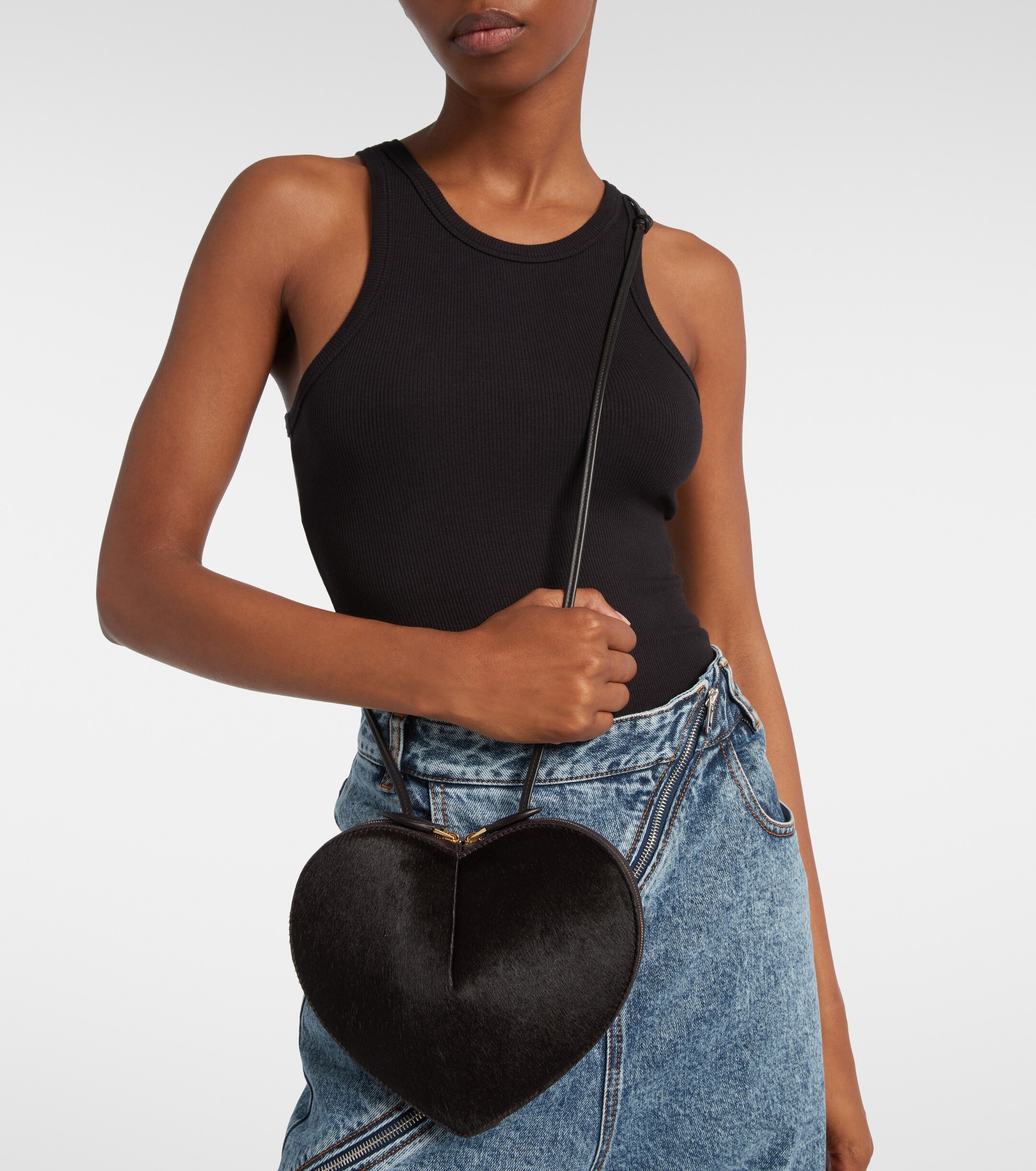 Alaïa Le Cœur calf hair shoulder bag