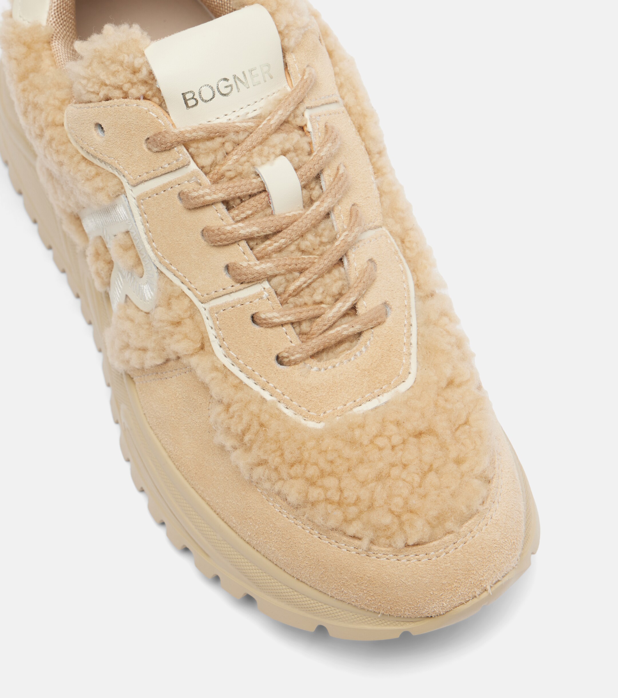 BOGNER Malaga 27 suede-trimmed shearling platform sneakers