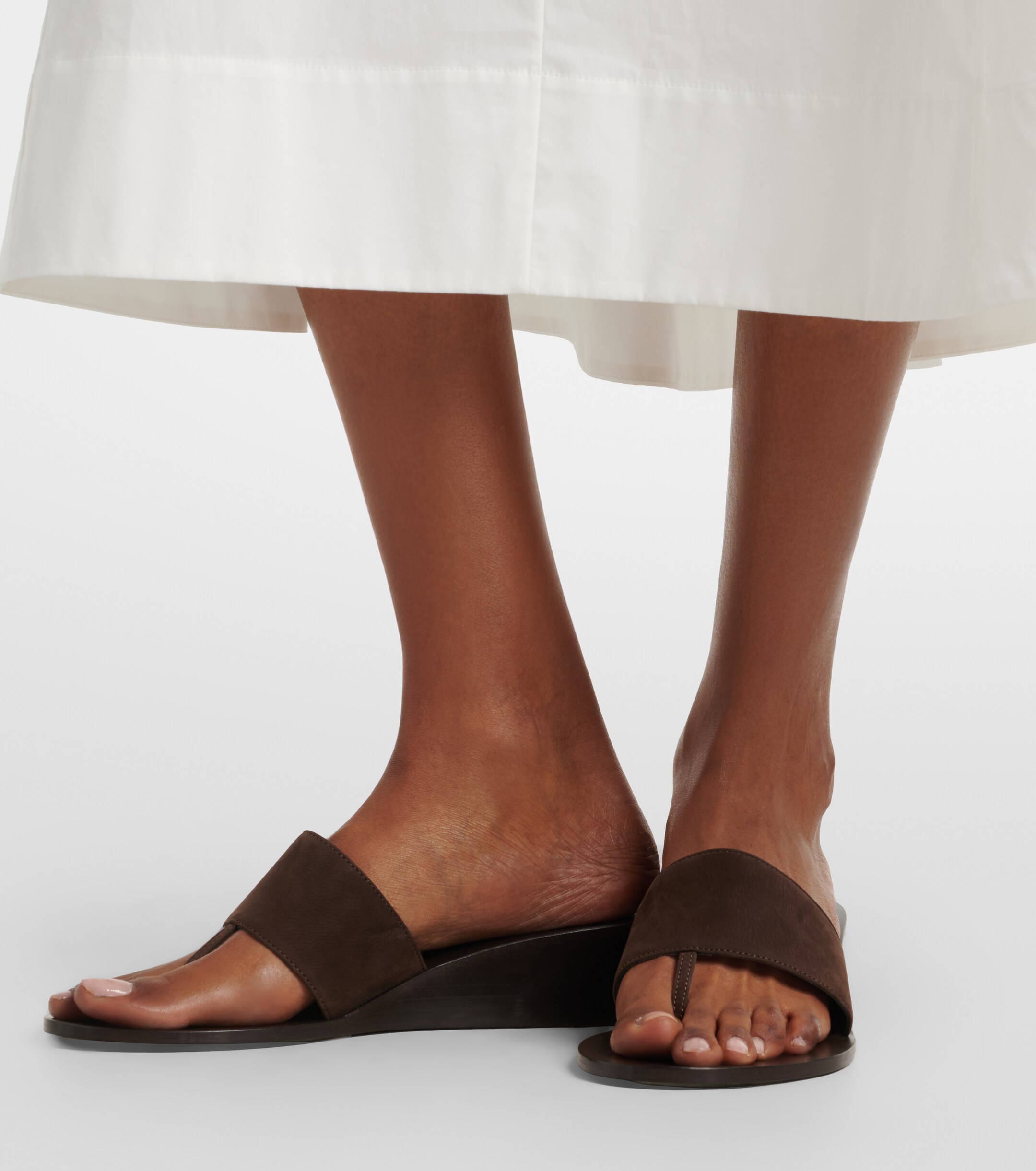 Jude JUDE Lucille leather wedge thong sandals