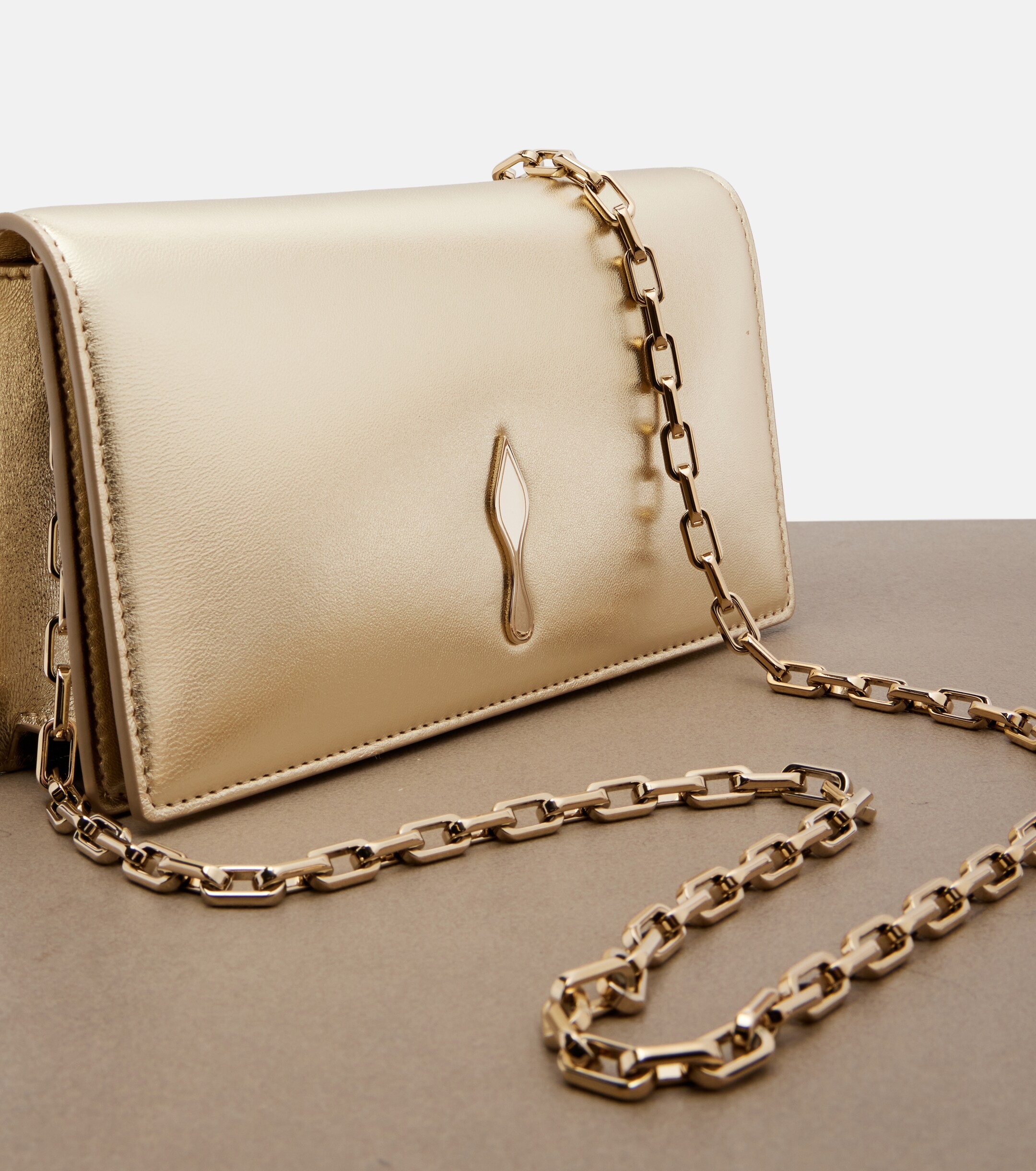 CHRISTIAN LOUBOUTIN Bettina Small metallic leather clutch