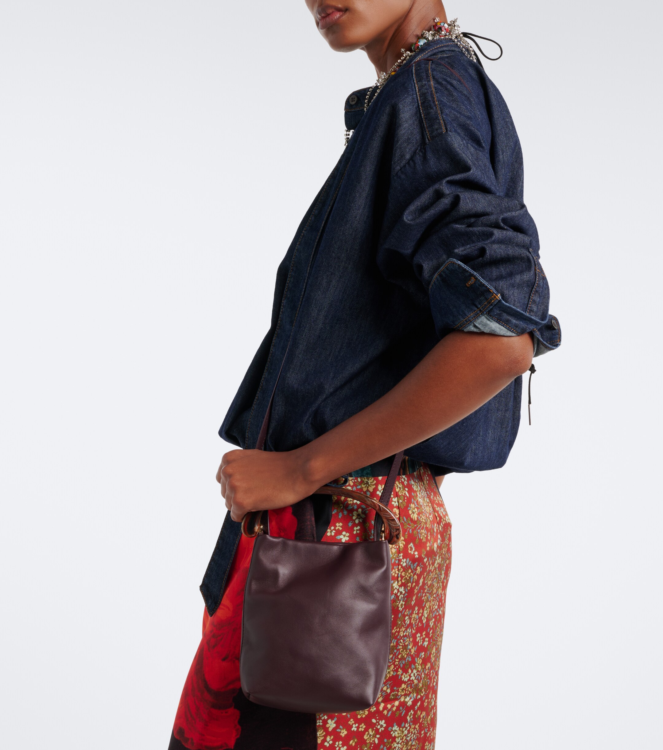 Dries Van Noten Small leather top-handle bag