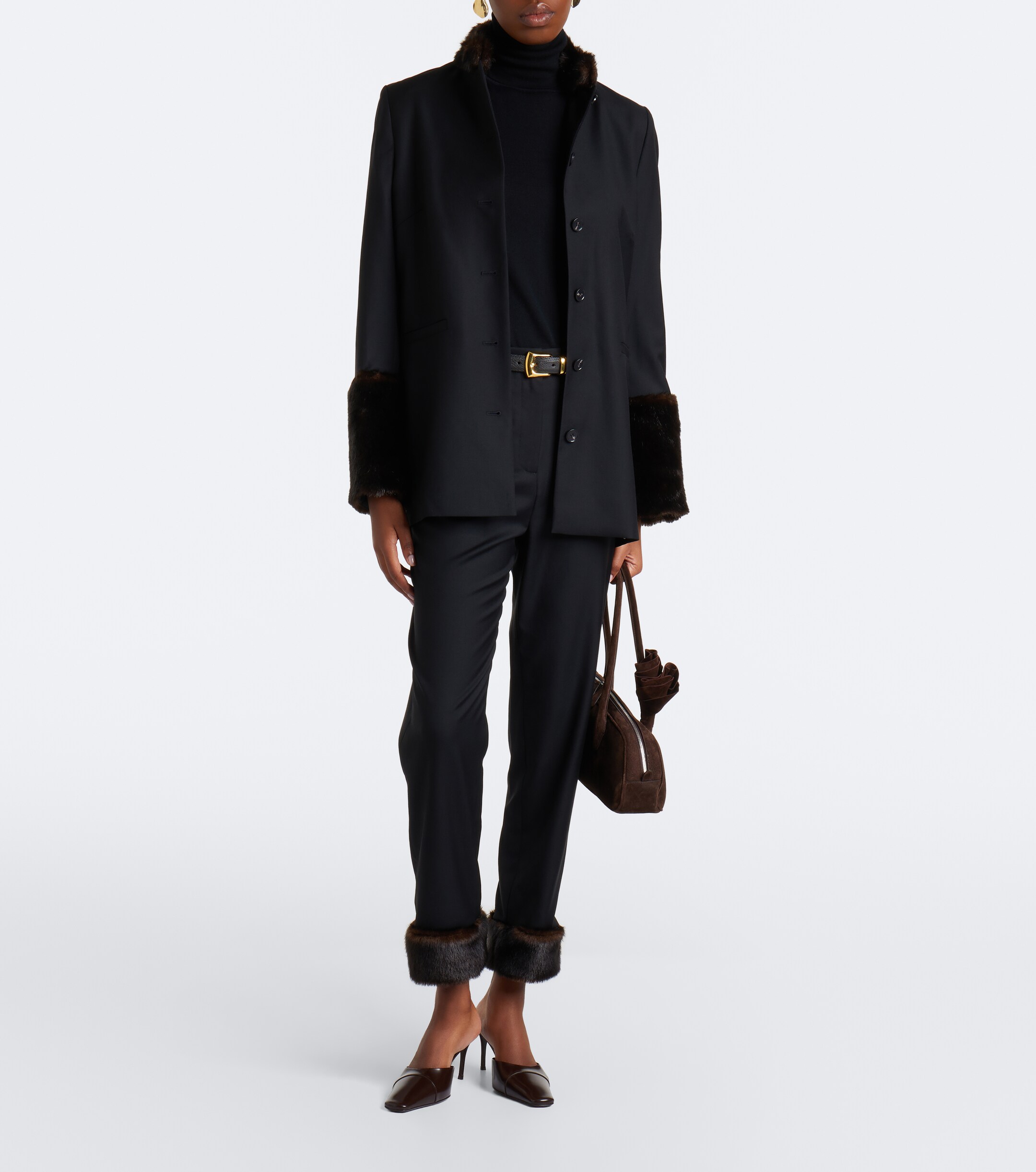 LOULOU DE SAISON Loulou de Saison Haden cropped virgin wool slim pants