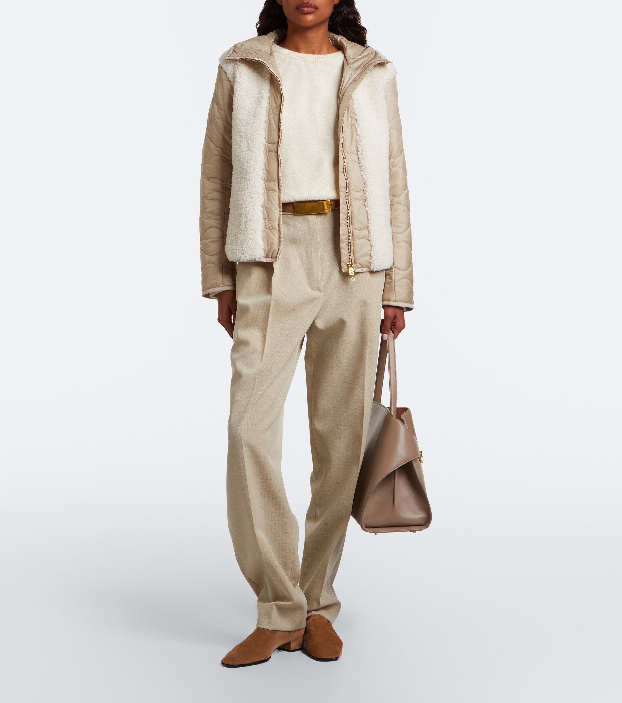 BOGNER Bogner Bibi quilted teddy-trimmed jacket