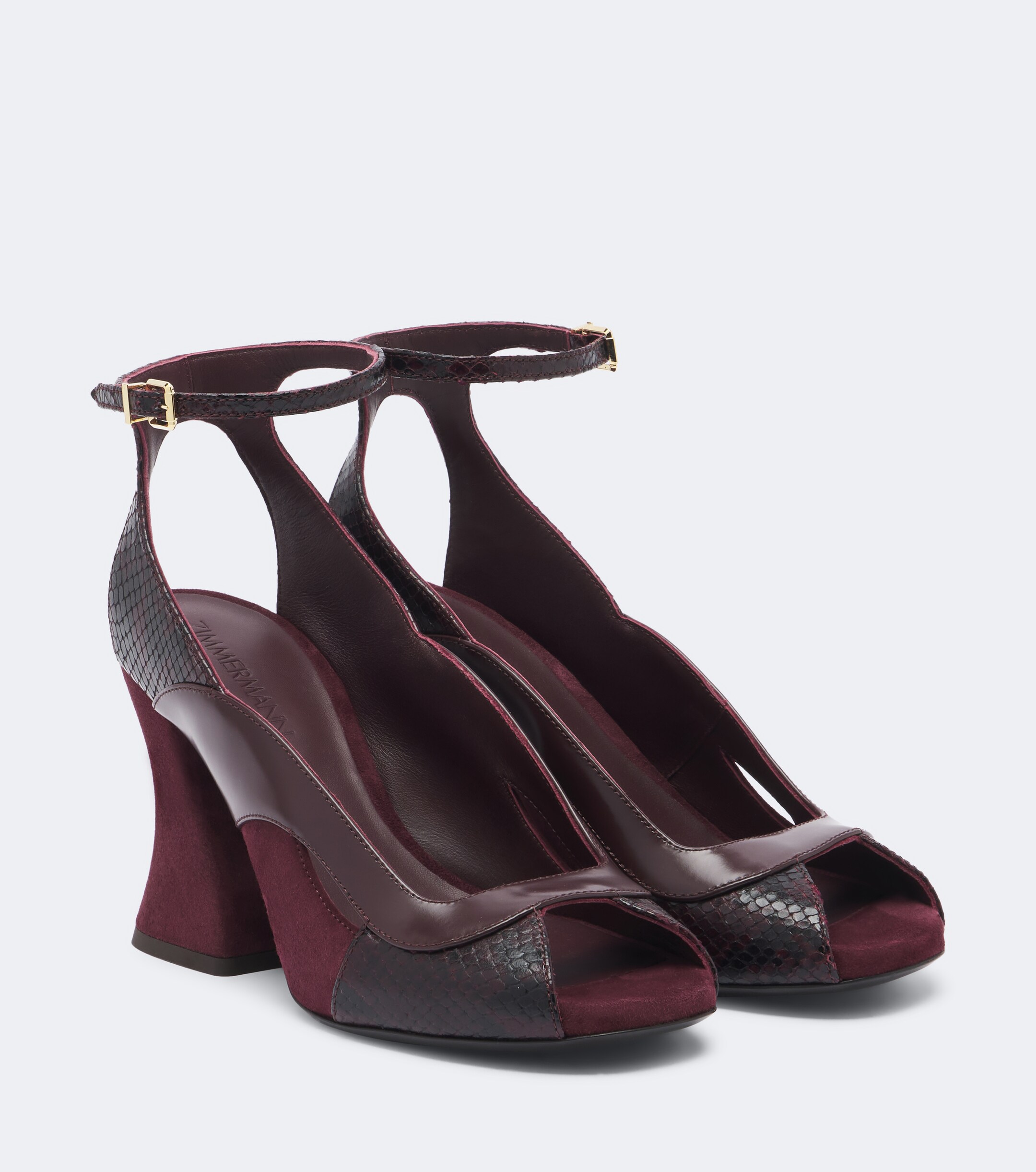 Zimmermann Zimmermann Marvi suede-trimmed leather sandals