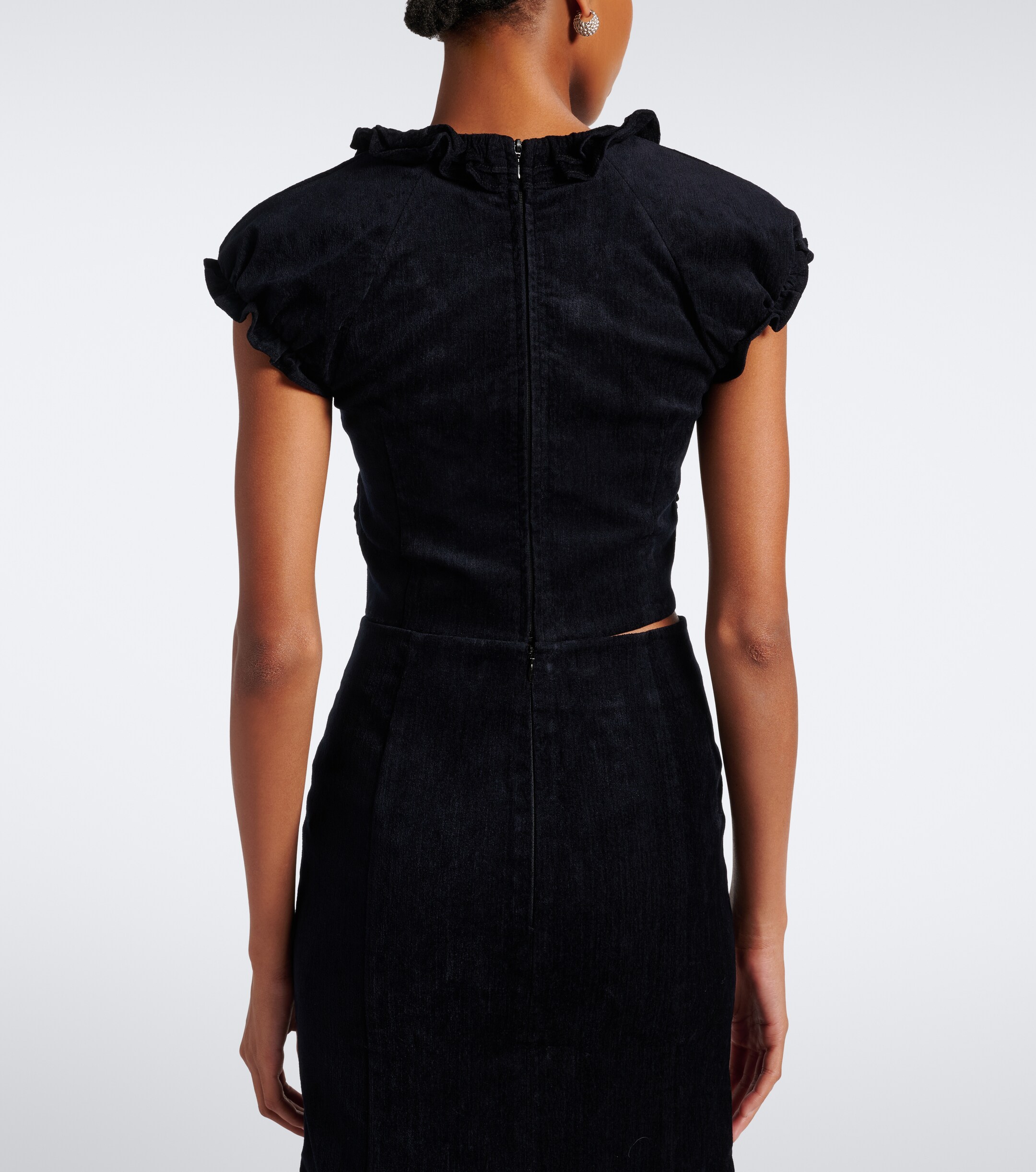 SHUSHU/TONG Shushu/Tong Embellished ruffled cotton-blend top