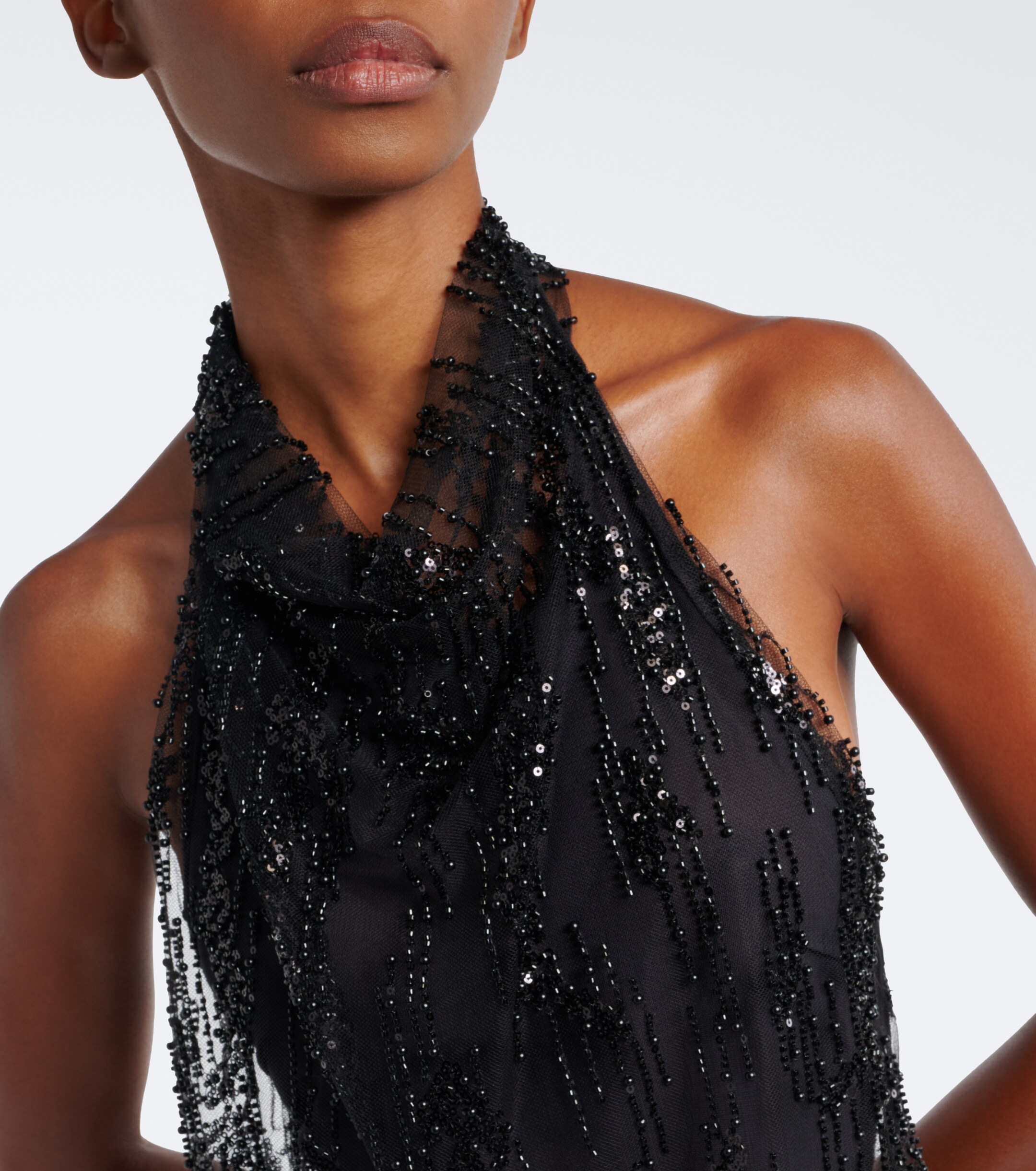 Staud Staud Monay embellished halterneck bodysuit