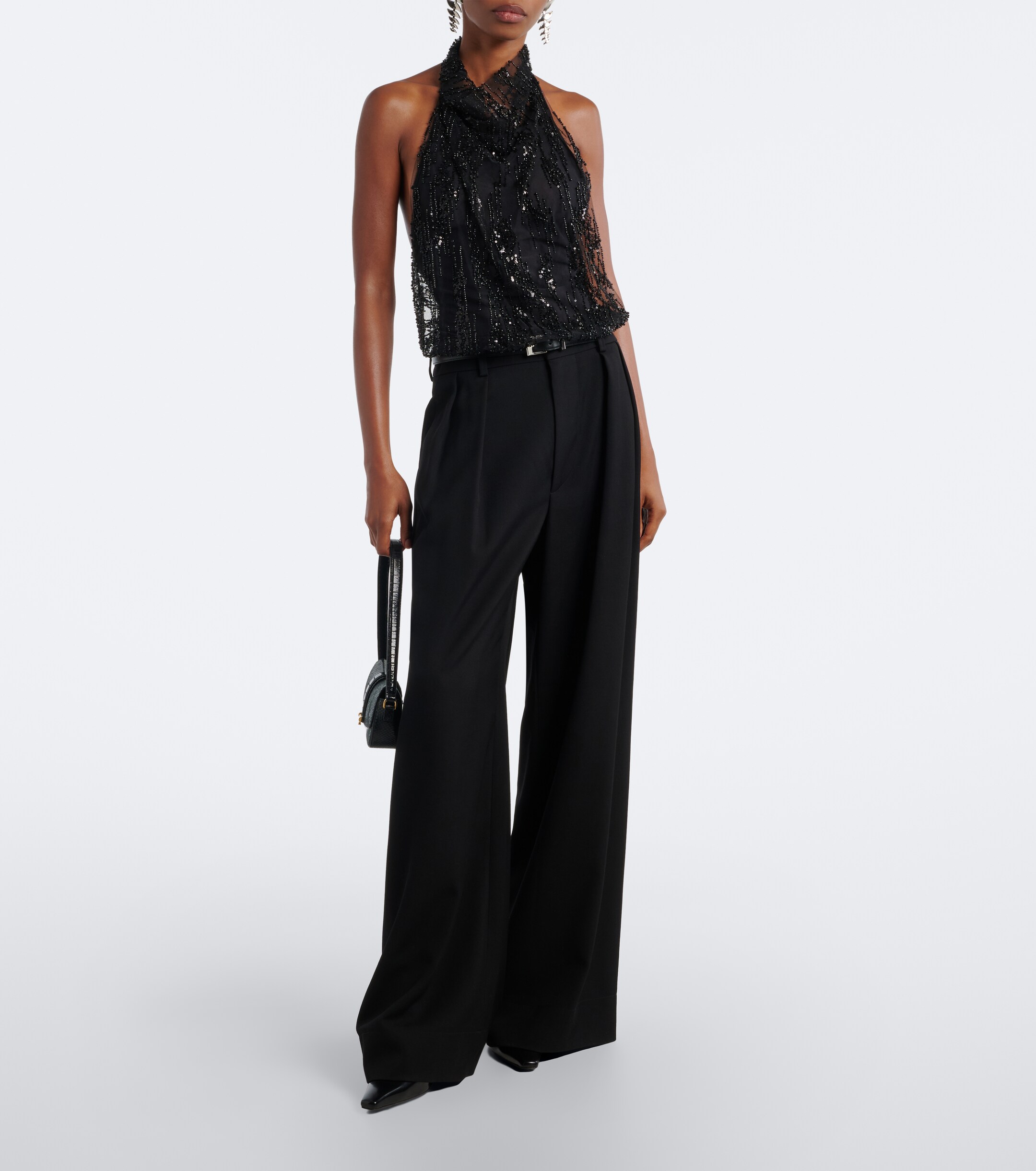 Staud Staud Monay embellished halterneck bodysuit