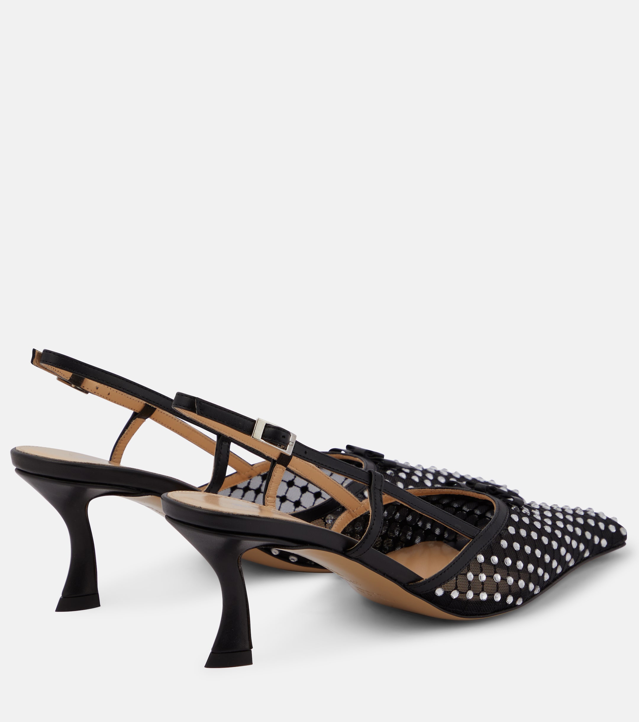 MACH & MACH Crystal-embellished slingback pumps