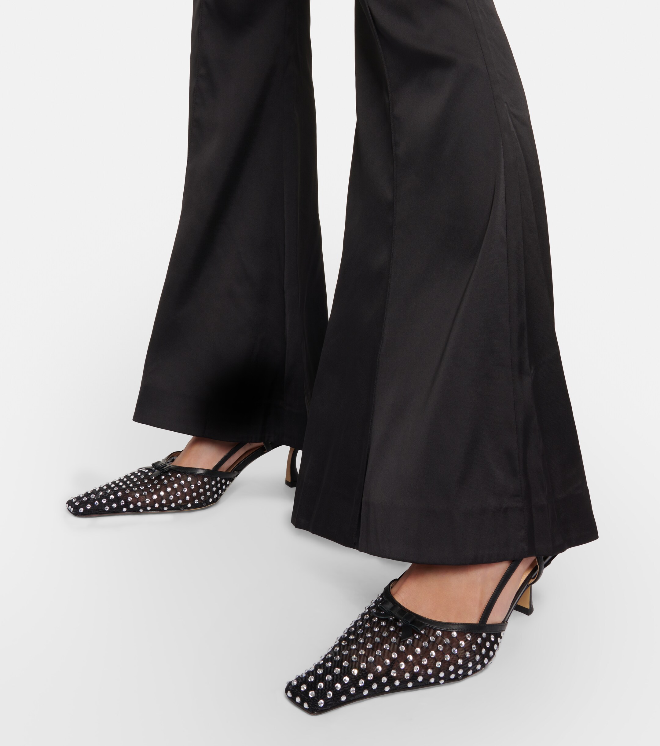 MACH & MACH Crystal-embellished slingback pumps