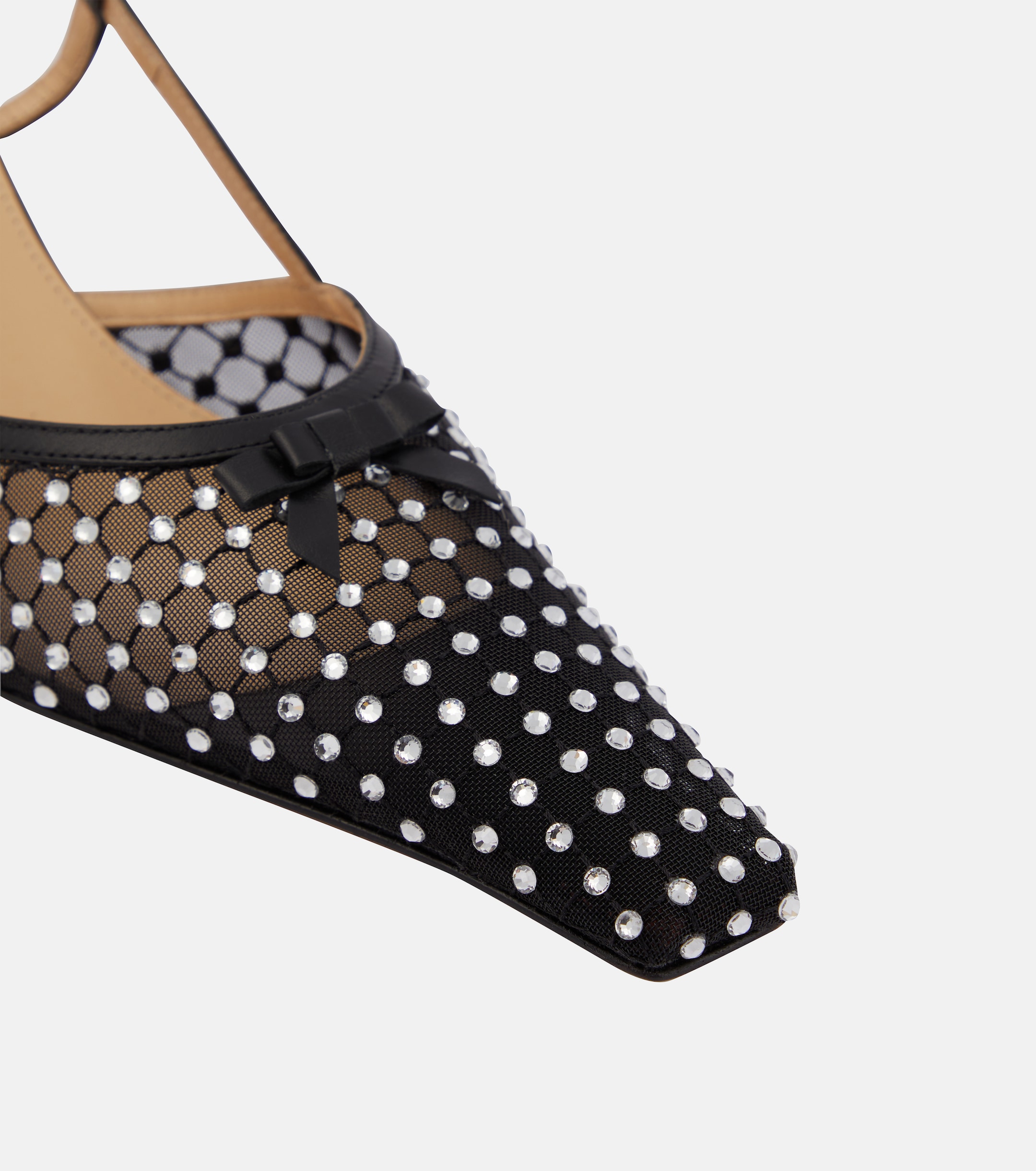 MACH & MACH Crystal-embellished slingback pumps