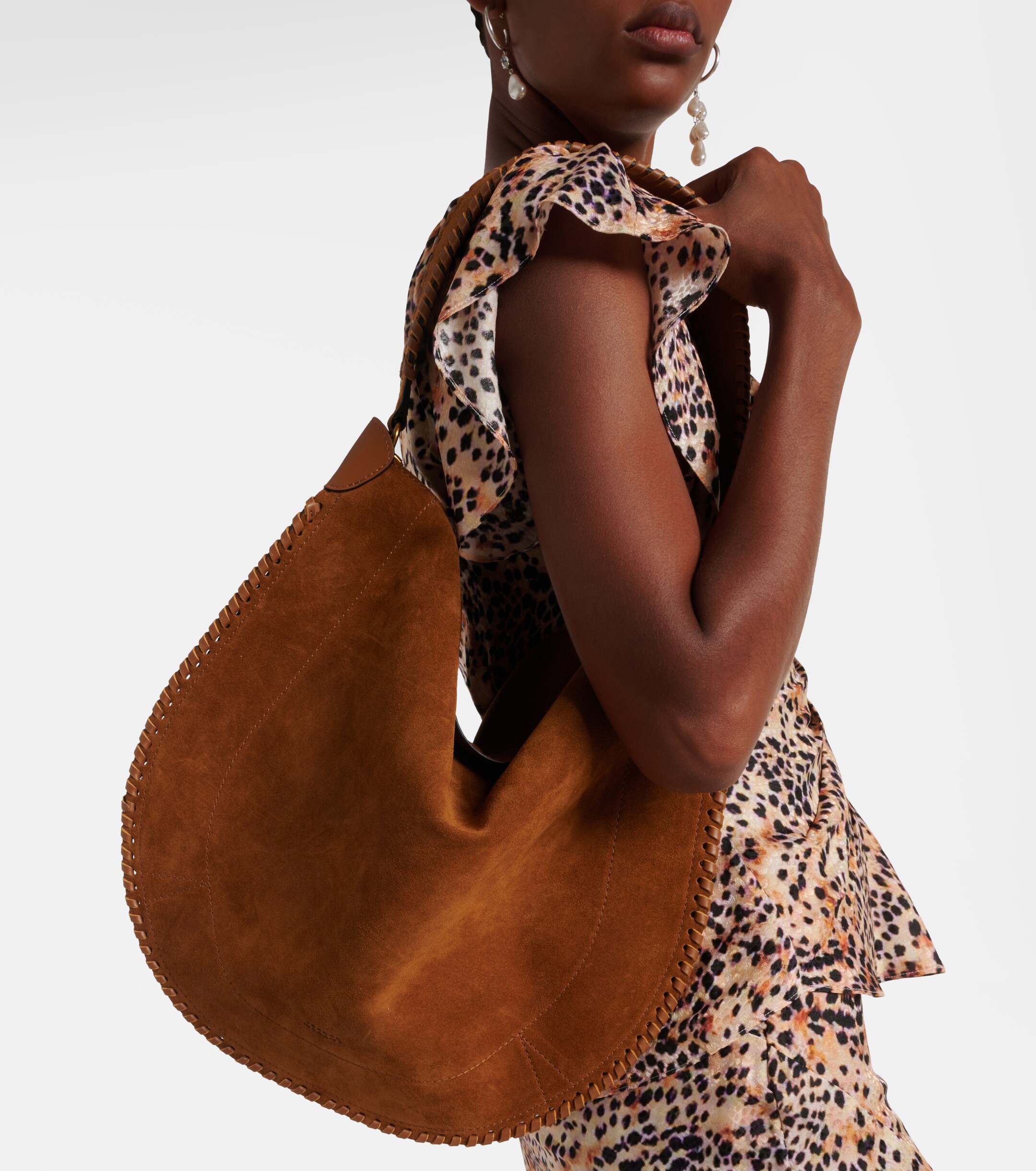 Isabel Marant Oskan braided suede shoulder bag