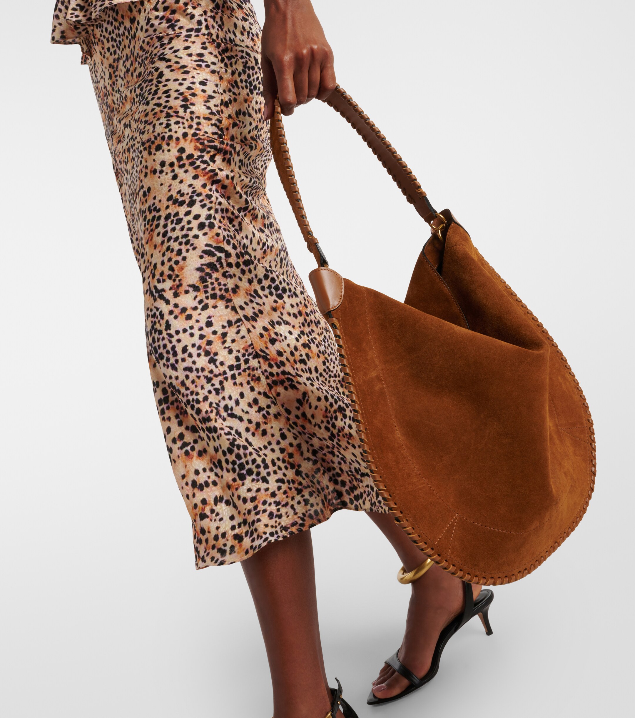 Isabel Marant Oskan braided suede shoulder bag
