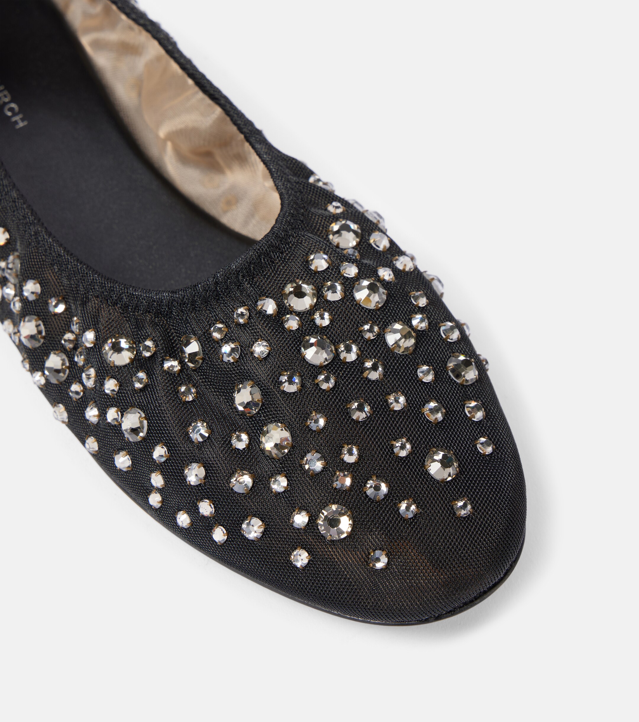 Tory Burch Crystal-embellished mesh ballet flats thumbnail