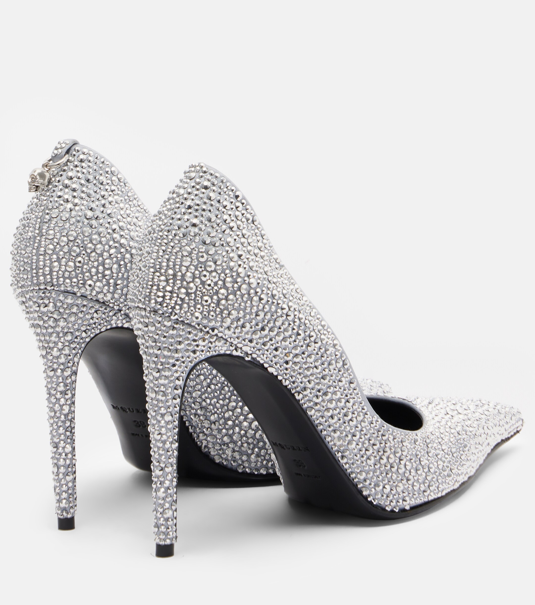 McQueen McQueen Skull studded satin pumps