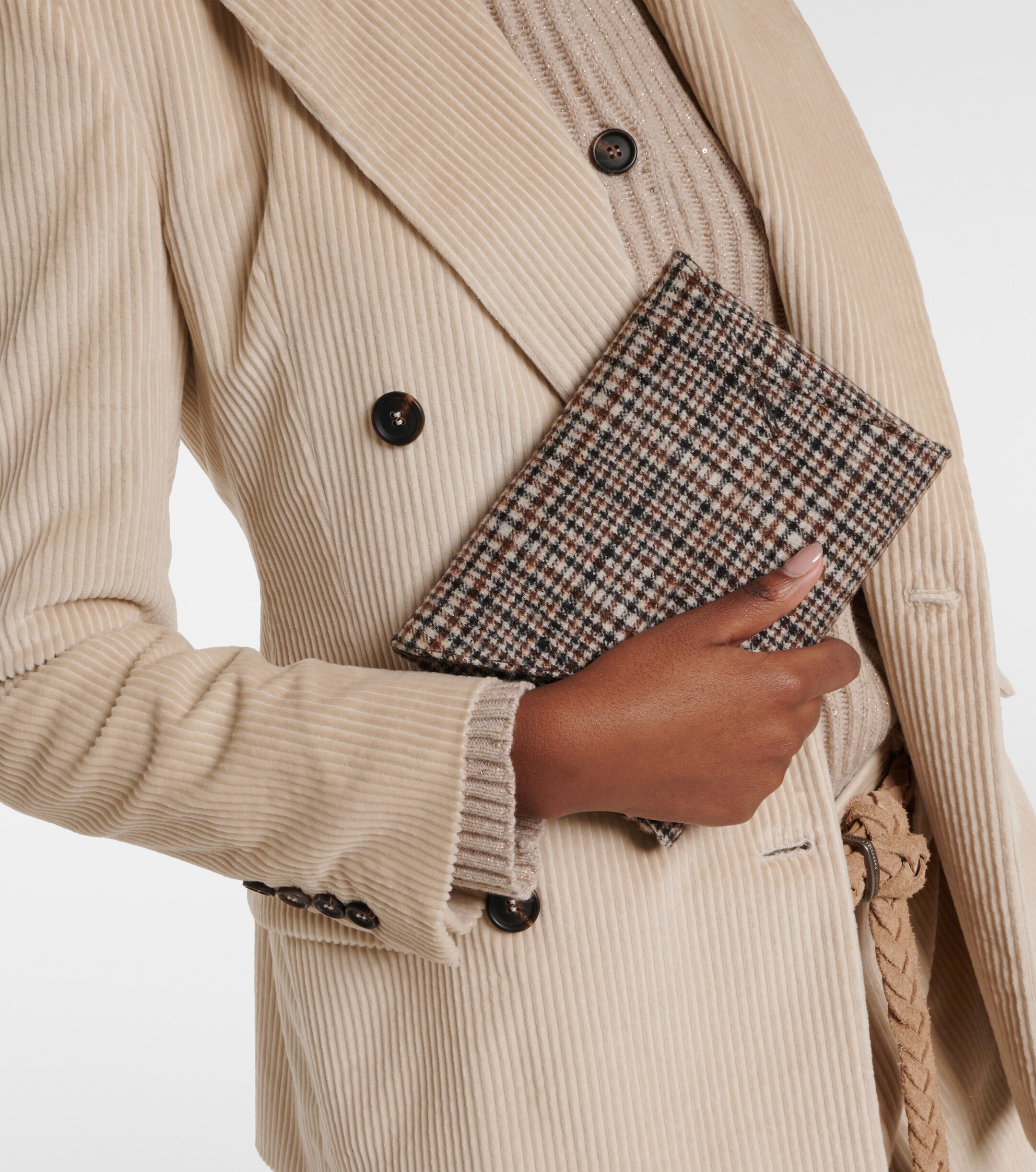 Brunello Cucinelli Monili Mini plaid clutch