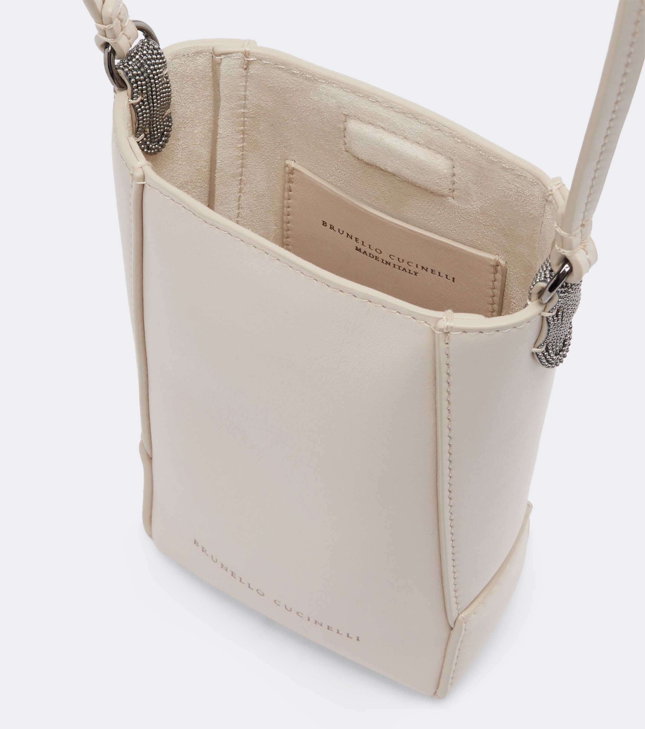 Brunello Cucinelli Duo Mini Monili leather phone pouch
