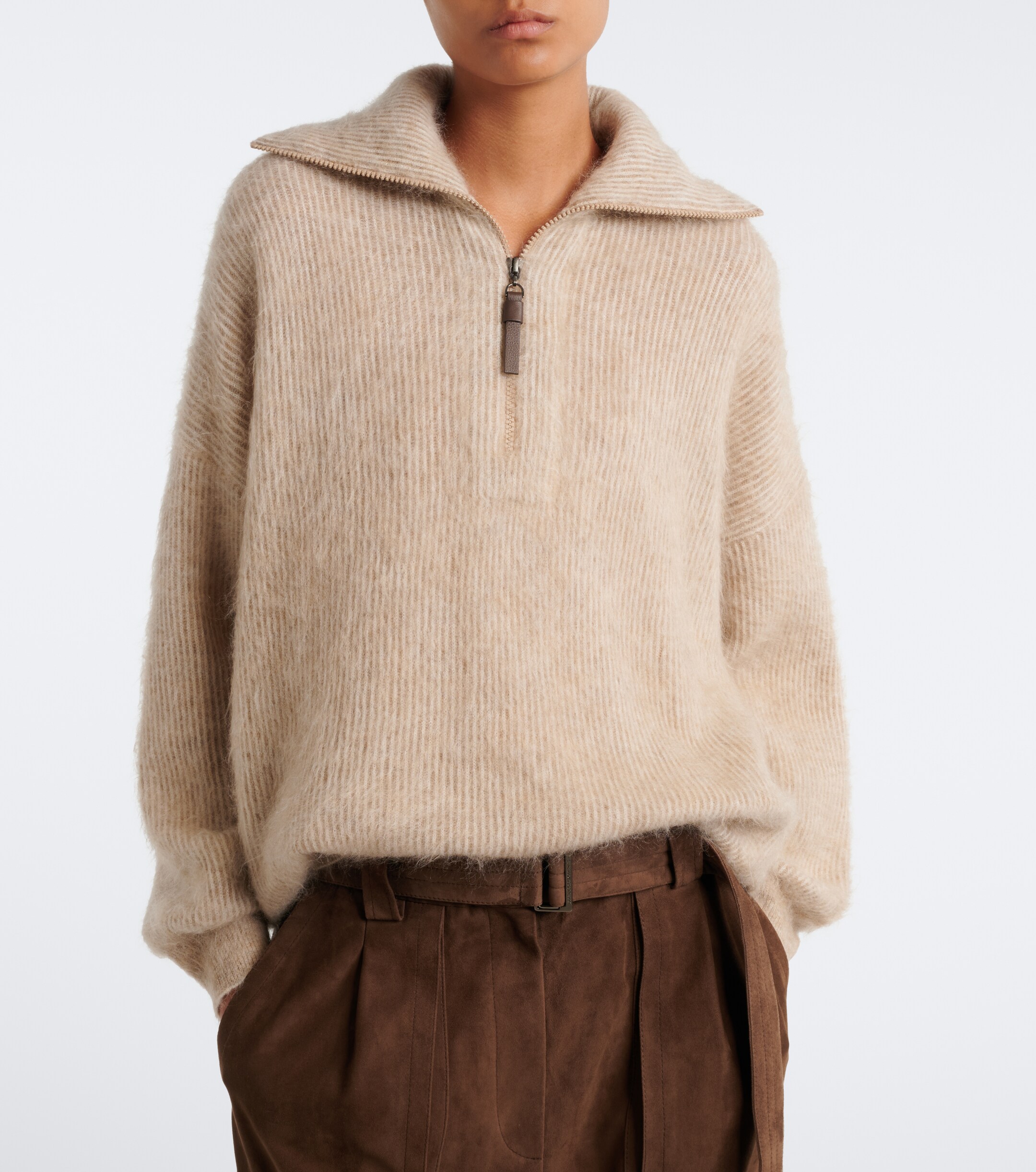 Brunello Cucinelli Brunello Cucinelli Mohair and wool-blend polo sweater