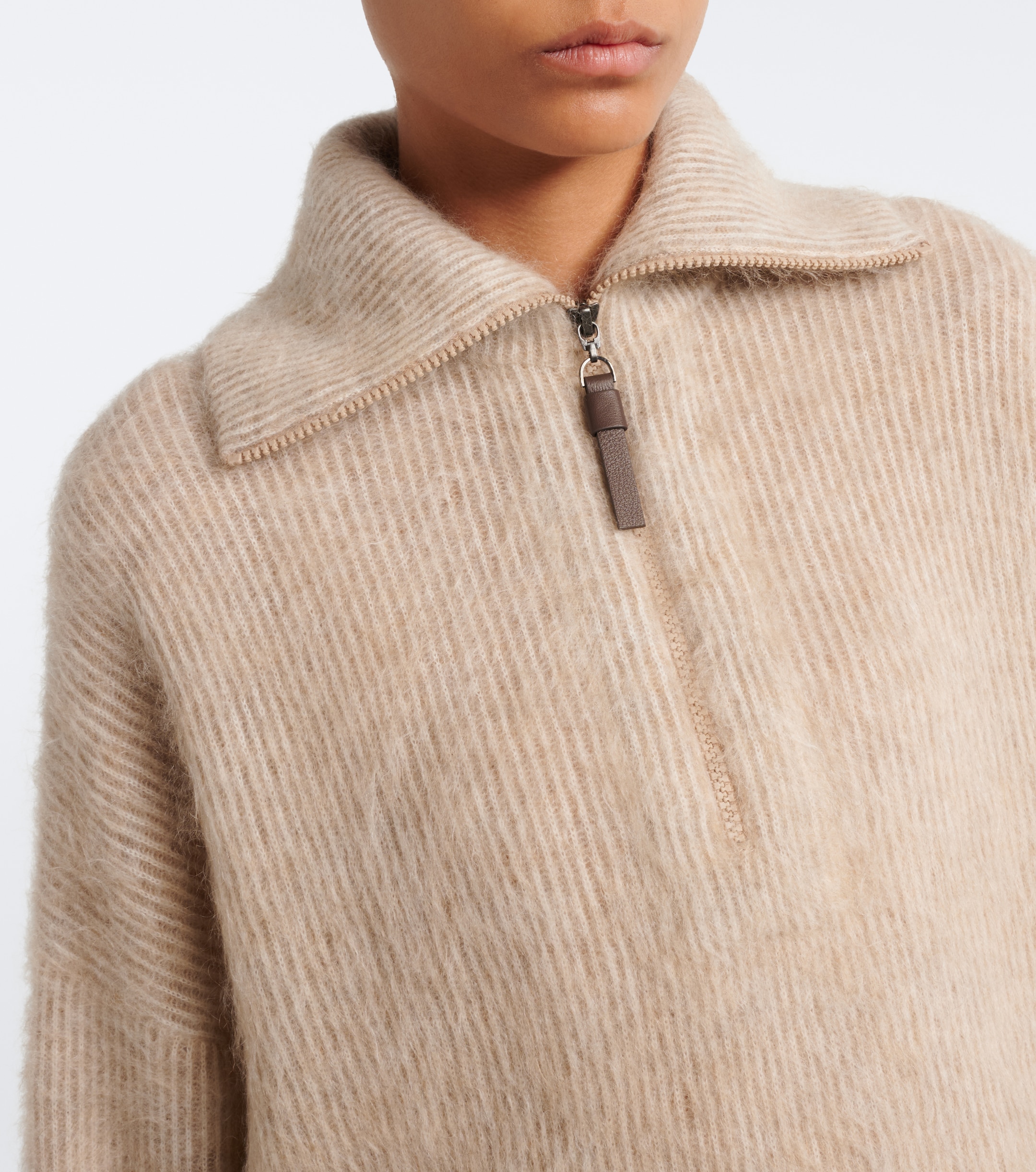 Brunello Cucinelli Brunello Cucinelli Mohair and wool-blend polo sweater