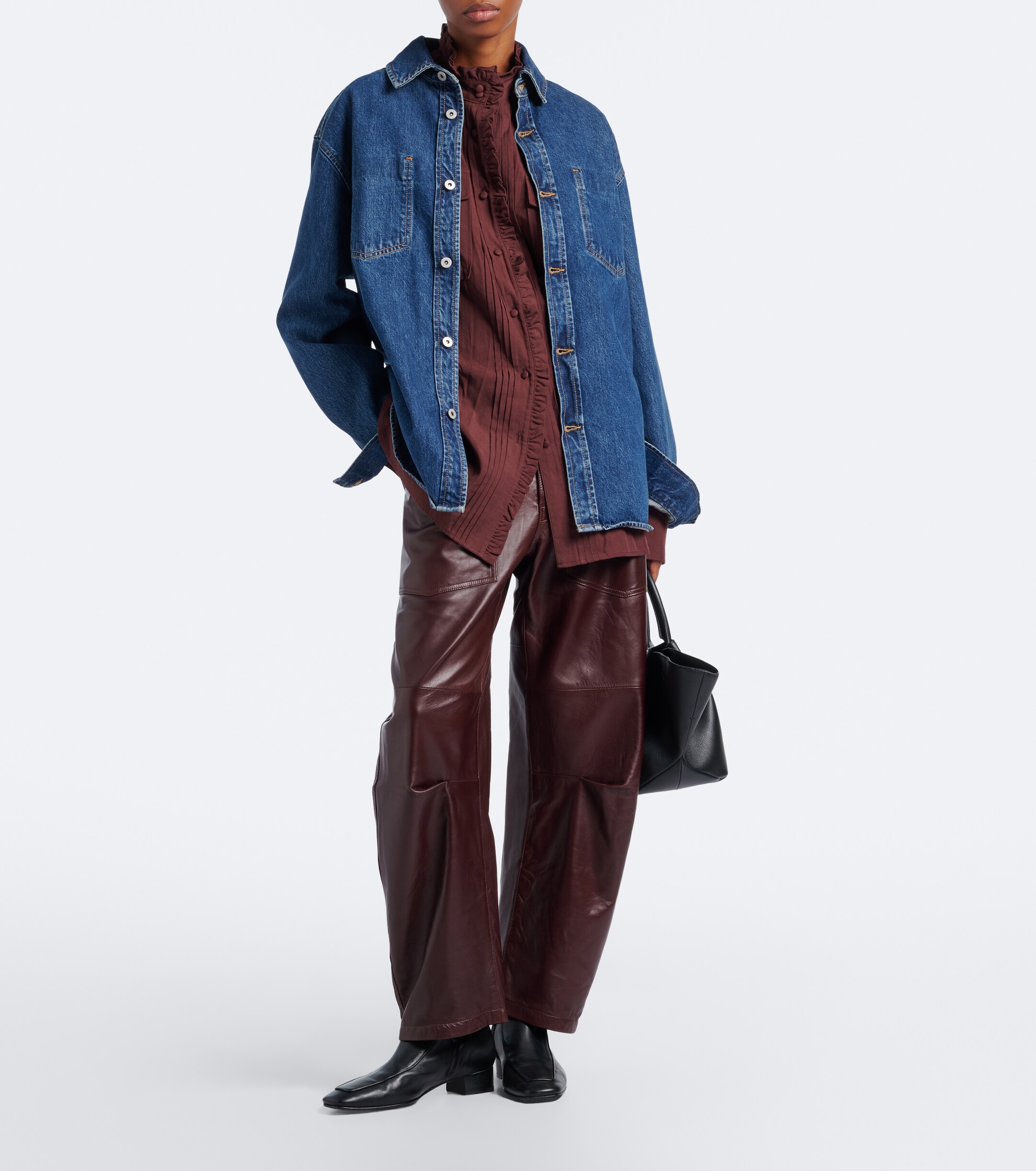 Nili Lotan Nili Lotan Shon leather barrel-leg pants