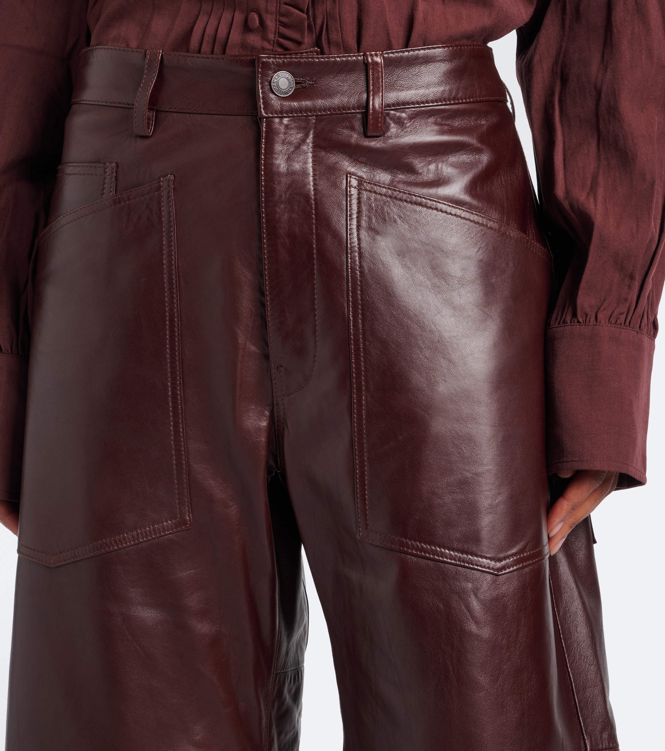 Nili Lotan Nili Lotan Shon leather barrel-leg pants