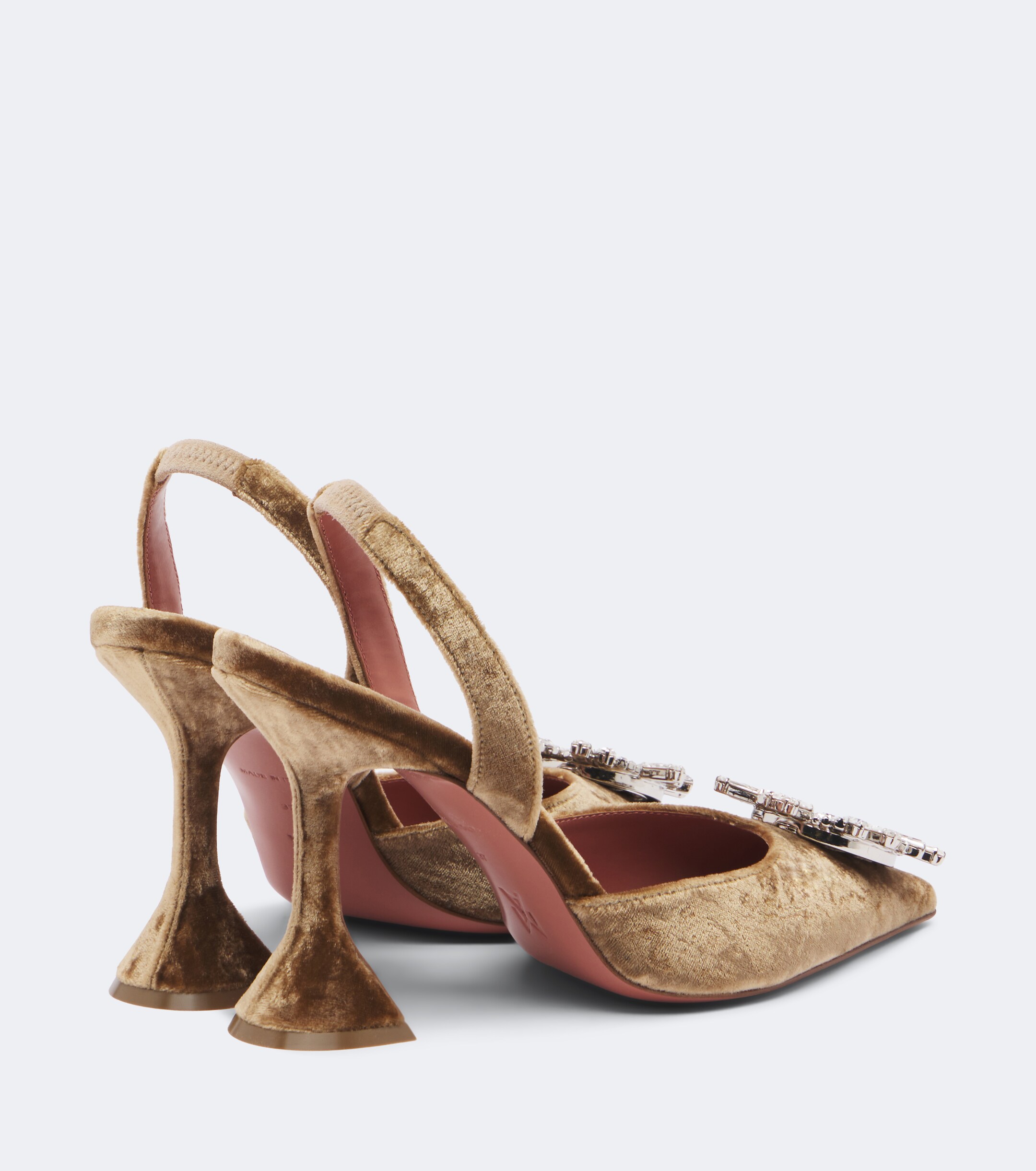 AMINA MUADDI Amina Muaddi Begum embellished velvet slingback pumps