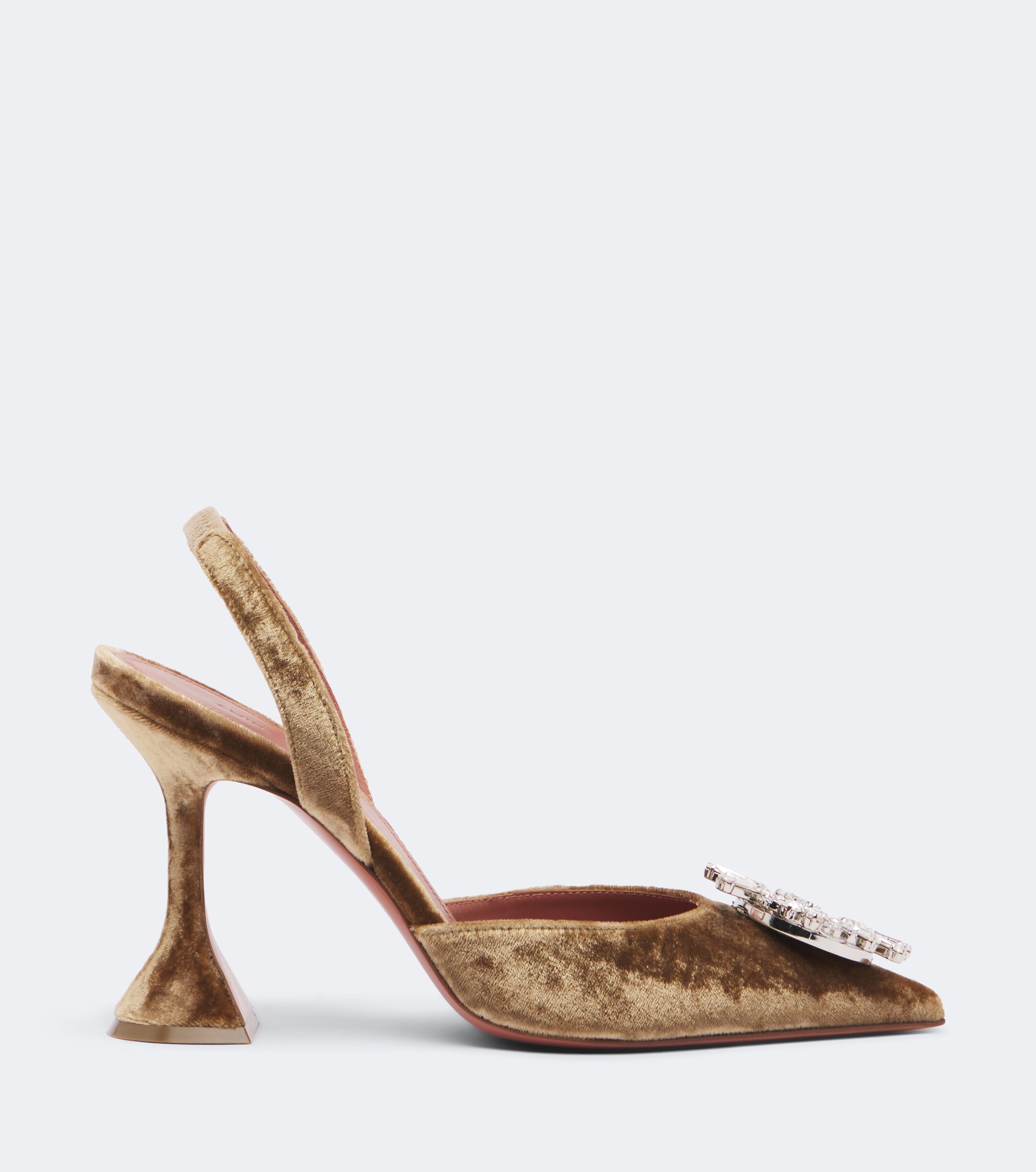 AMINA MUADDI Amina Muaddi Begum embellished velvet slingback pumps
