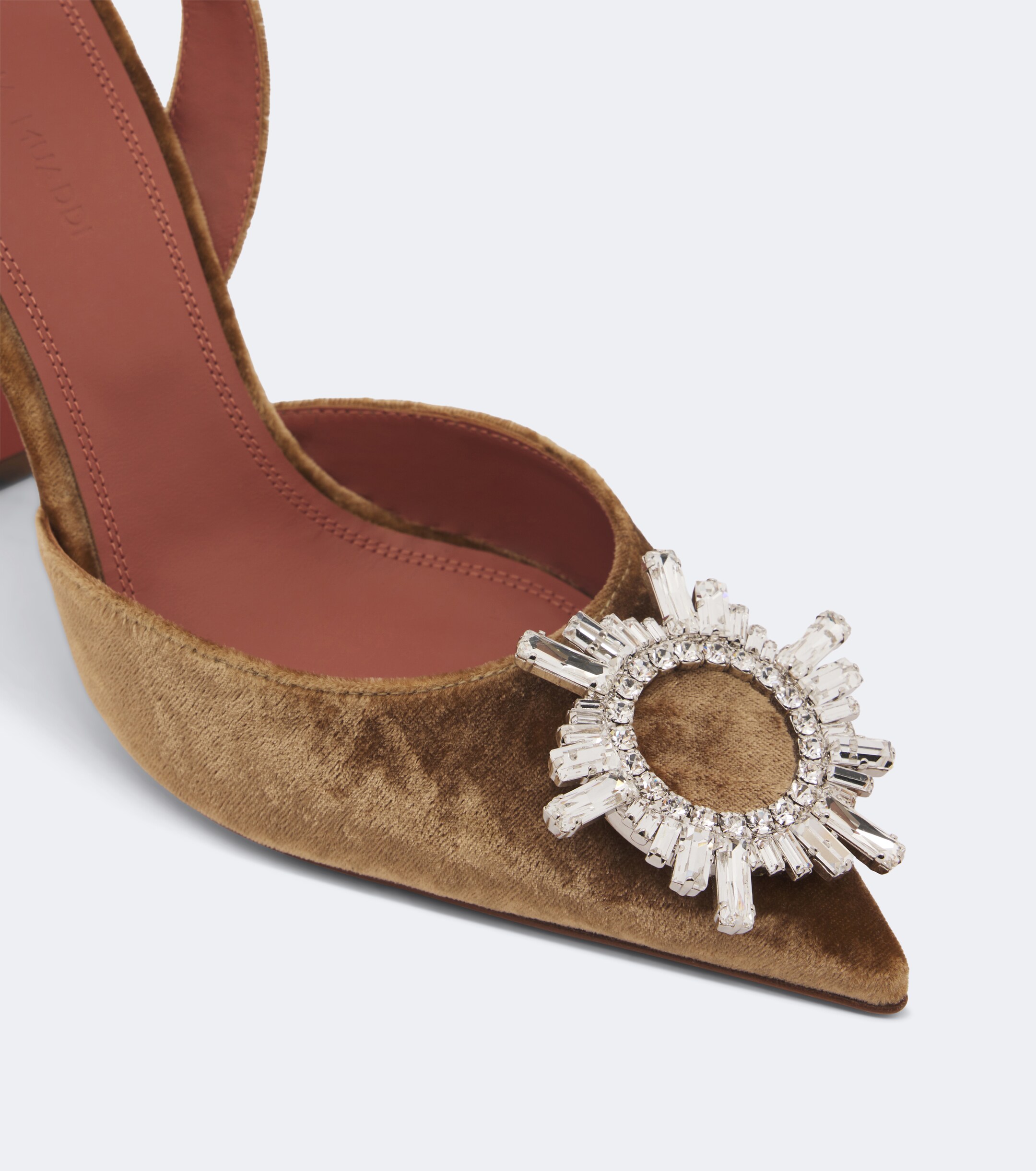 AMINA MUADDI Amina Muaddi Begum embellished velvet slingback pumps