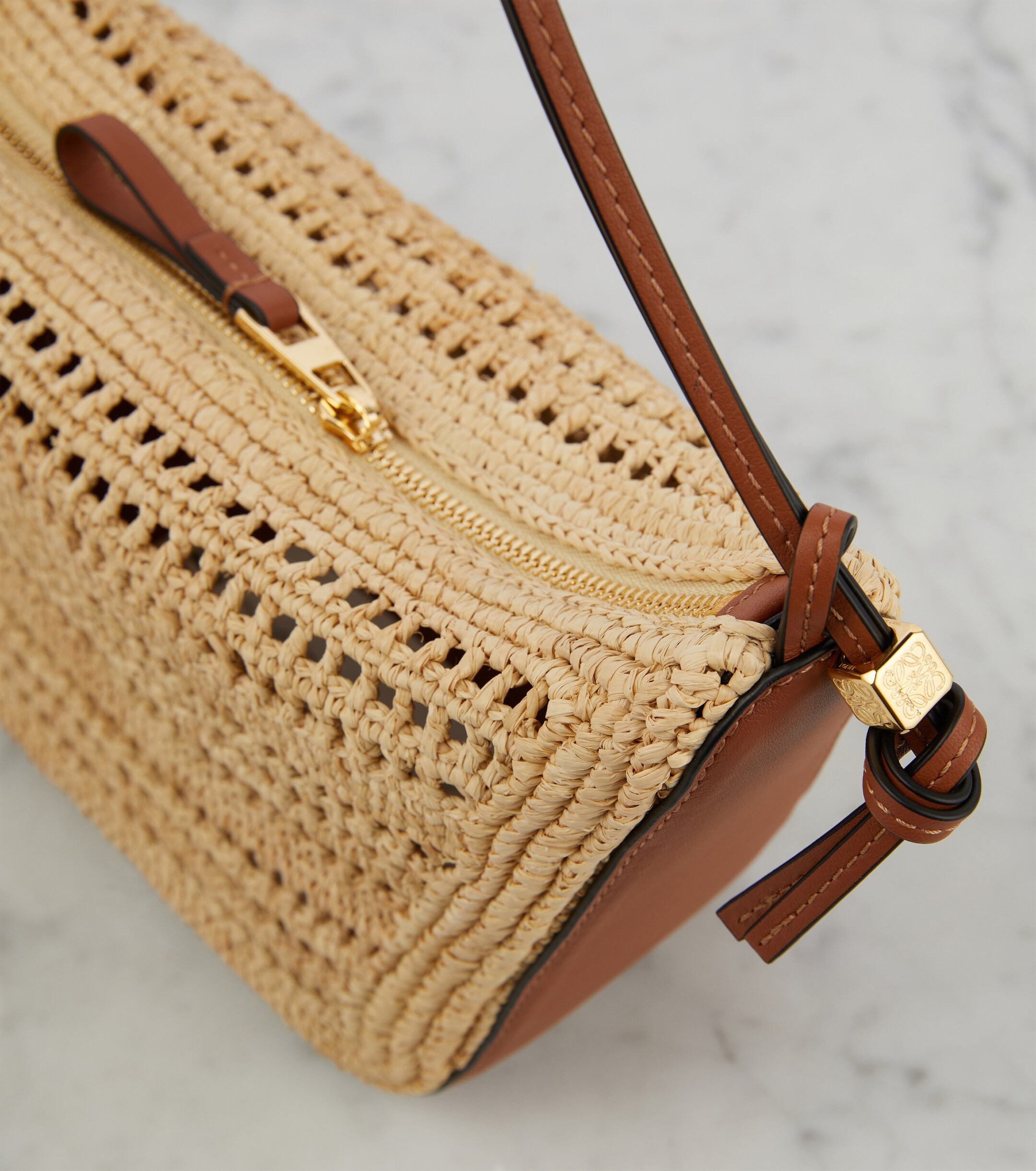 Loewe Hammock Mini raffia shoulder bag