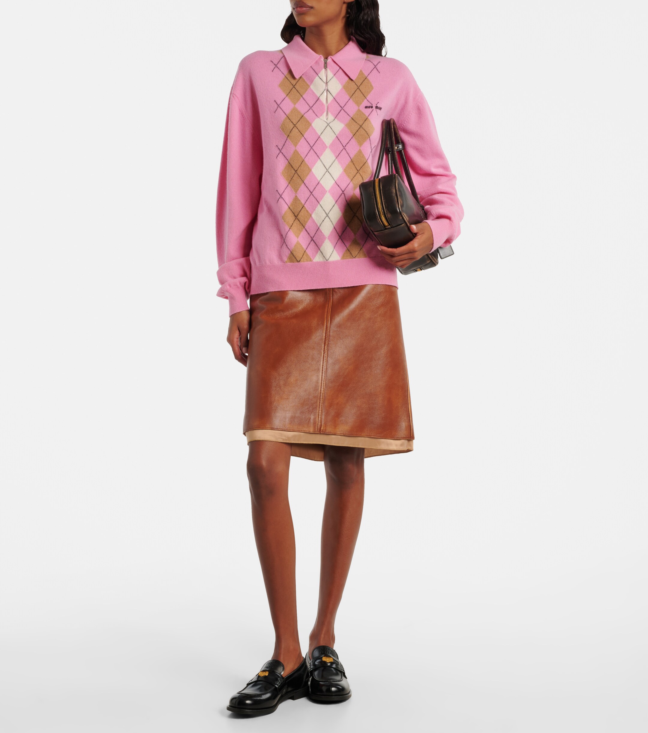 Miu Miu Beau logo leather shoulder bag