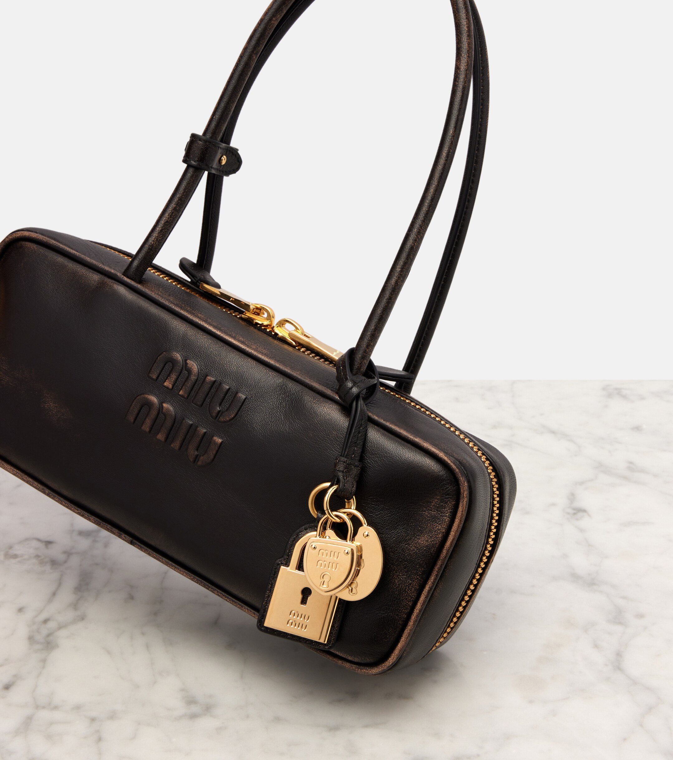 Miu Miu Beau logo leather shoulder bag