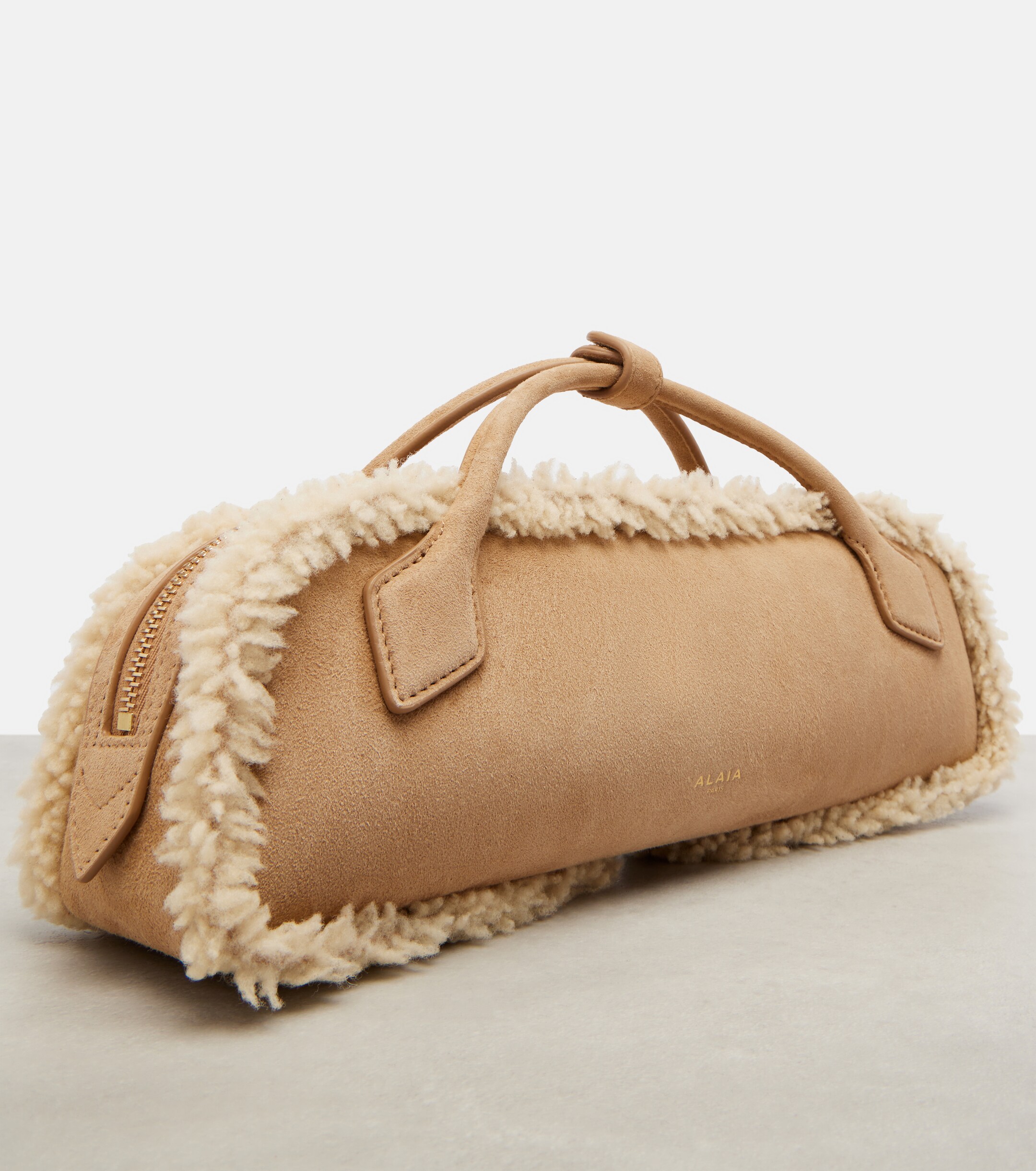Alaïa Le Teckel Small suede clutch