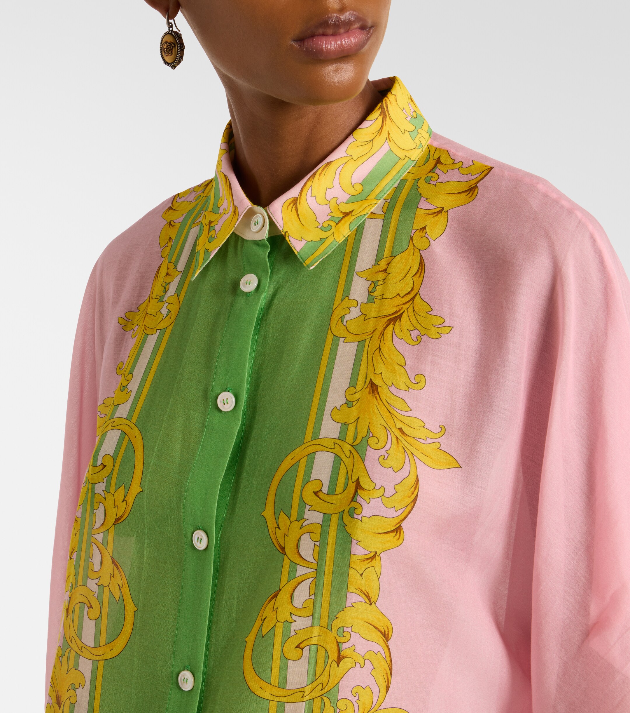 Versace Versace Printed cotton and silk voile kaftan