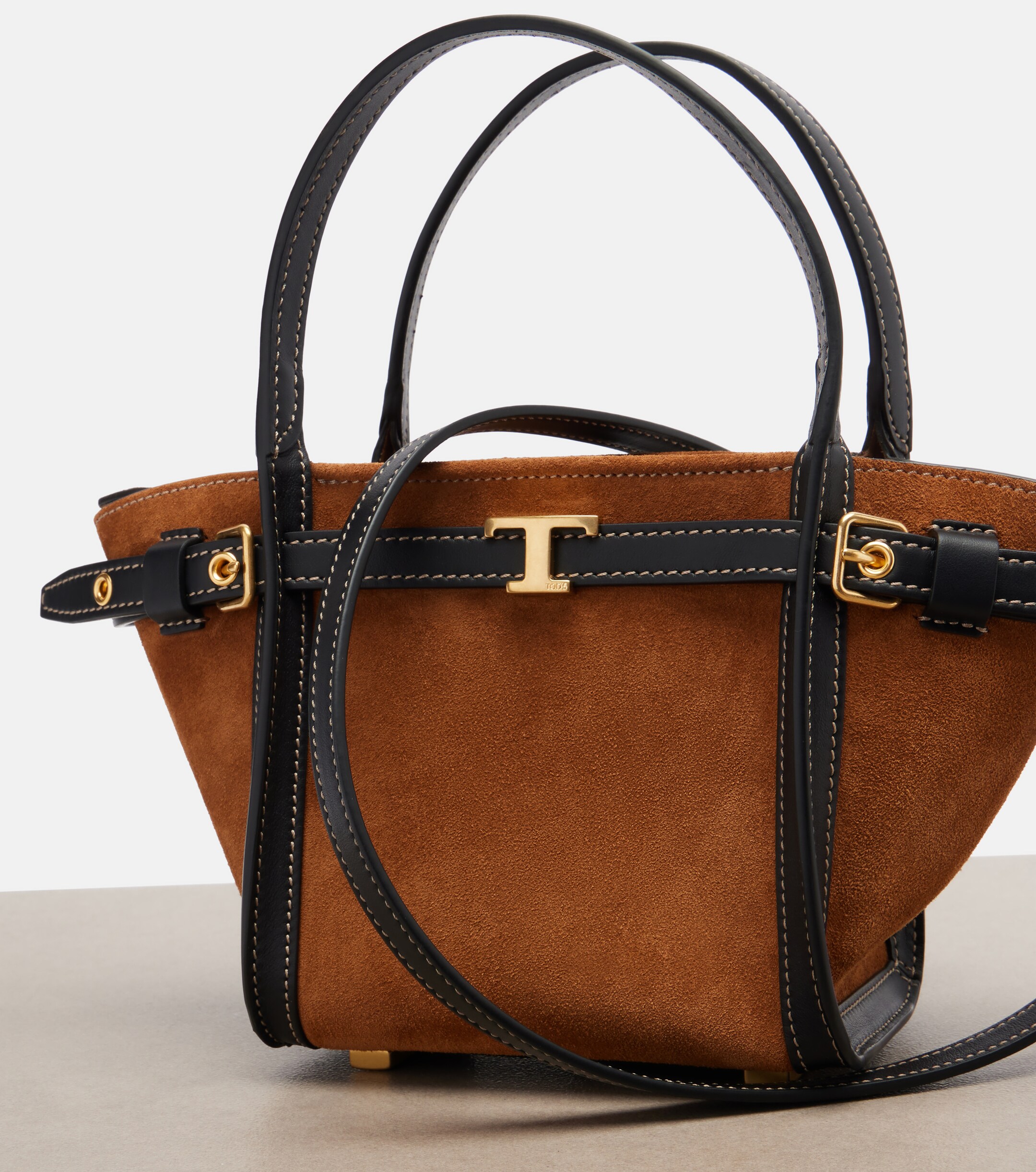 Tod's T Signature Mini suede top-handle bag