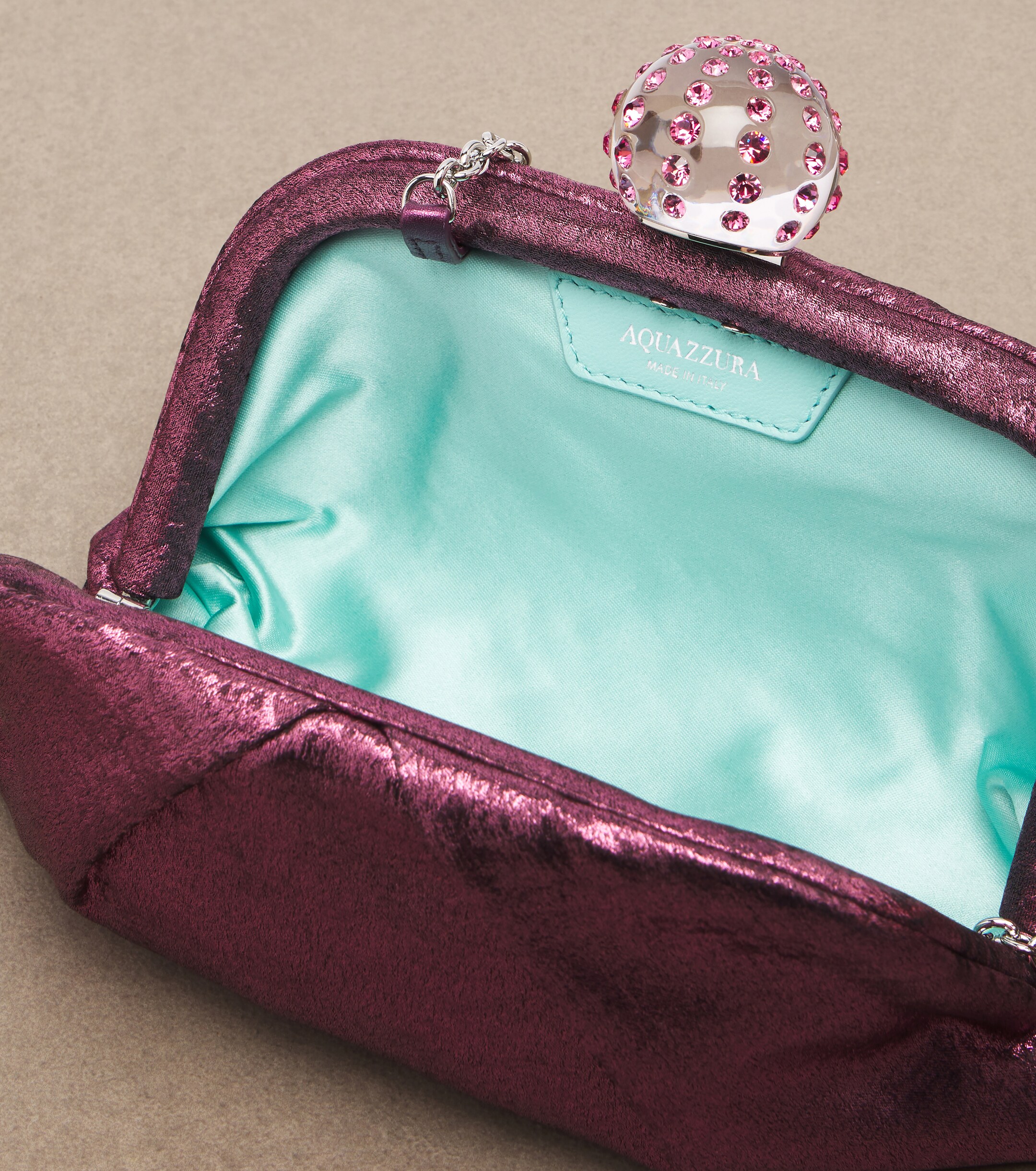 AQUAZZURA Aquazzura Tequila Mini embellished satin clutch