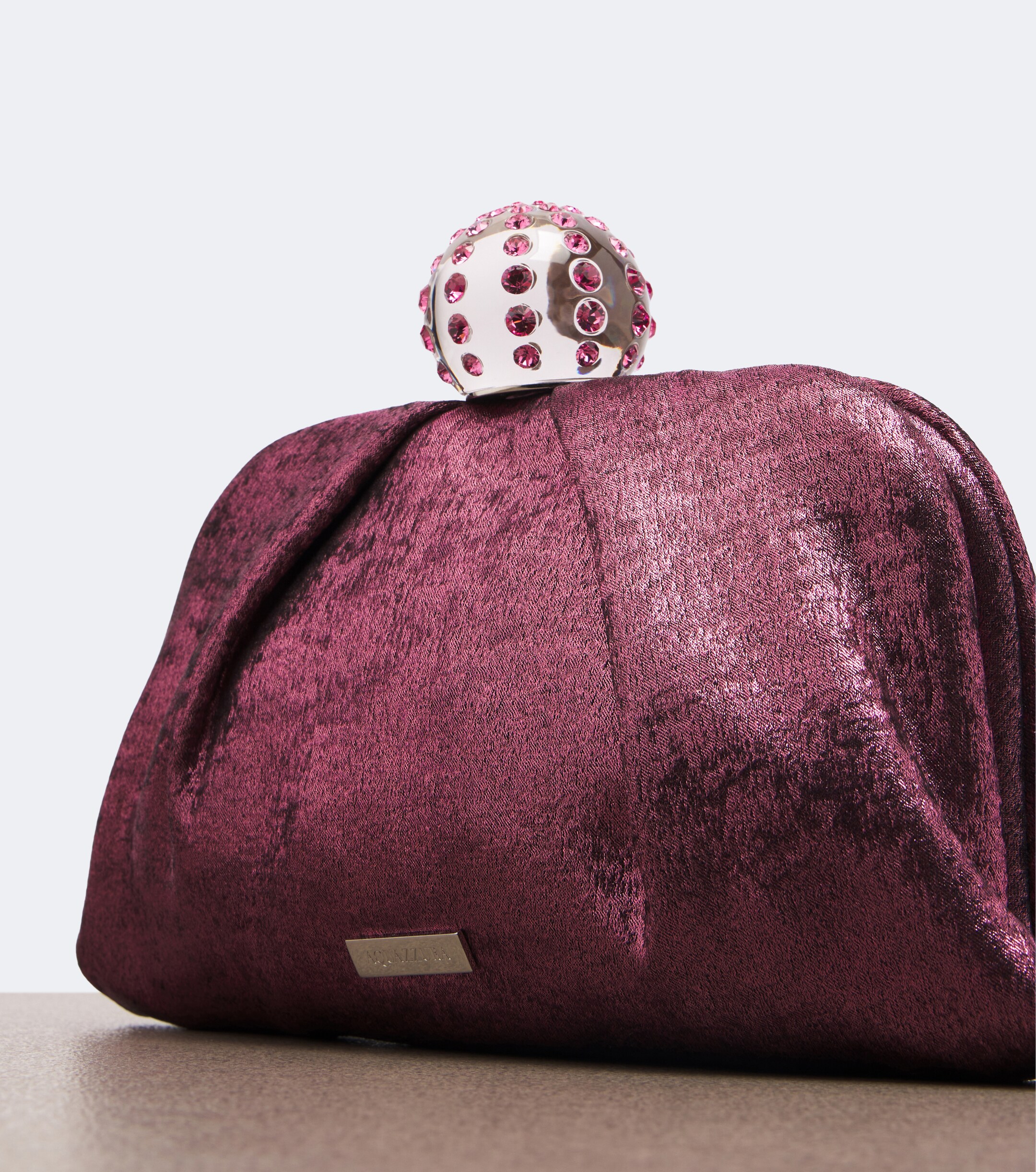 AQUAZZURA Aquazzura Tequila Mini embellished satin clutch