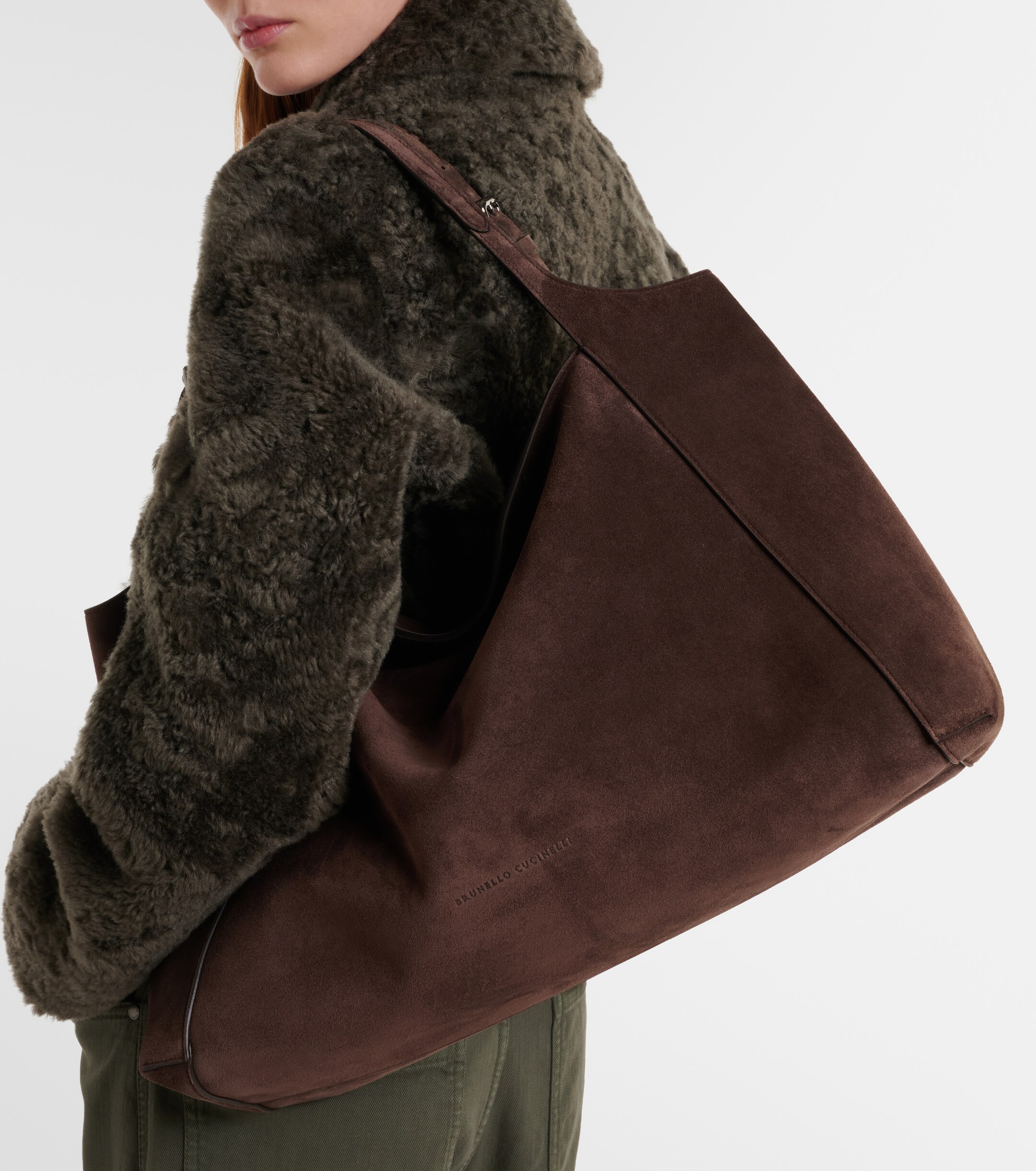 Brunello Cucinelli Medium suede shoulder bag