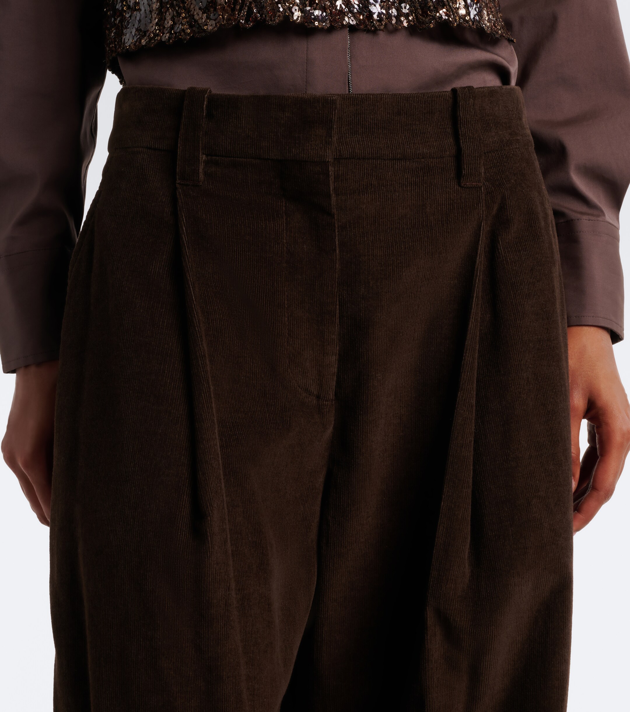 Brunello Cucinelli Brunello Cucinelli Monili corduroy wide-leg pants