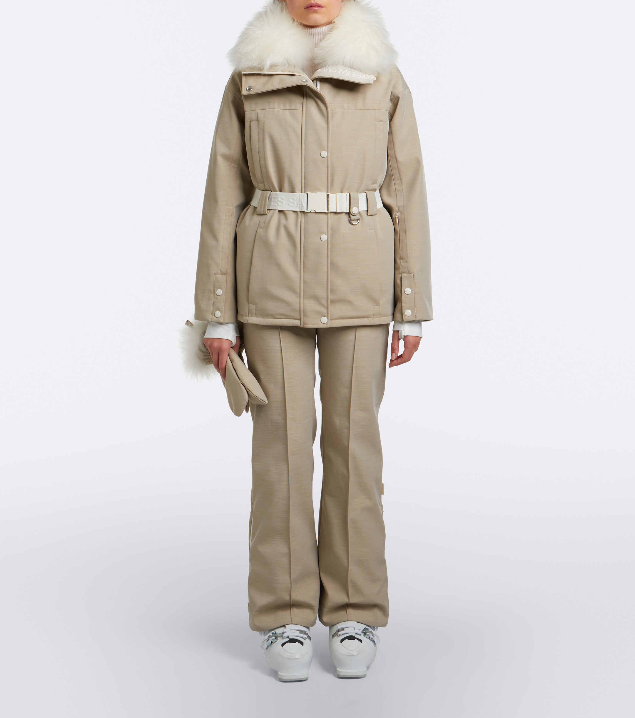 Yves Salomon Yves Salomon Belted shearling-trimmed ski jacket