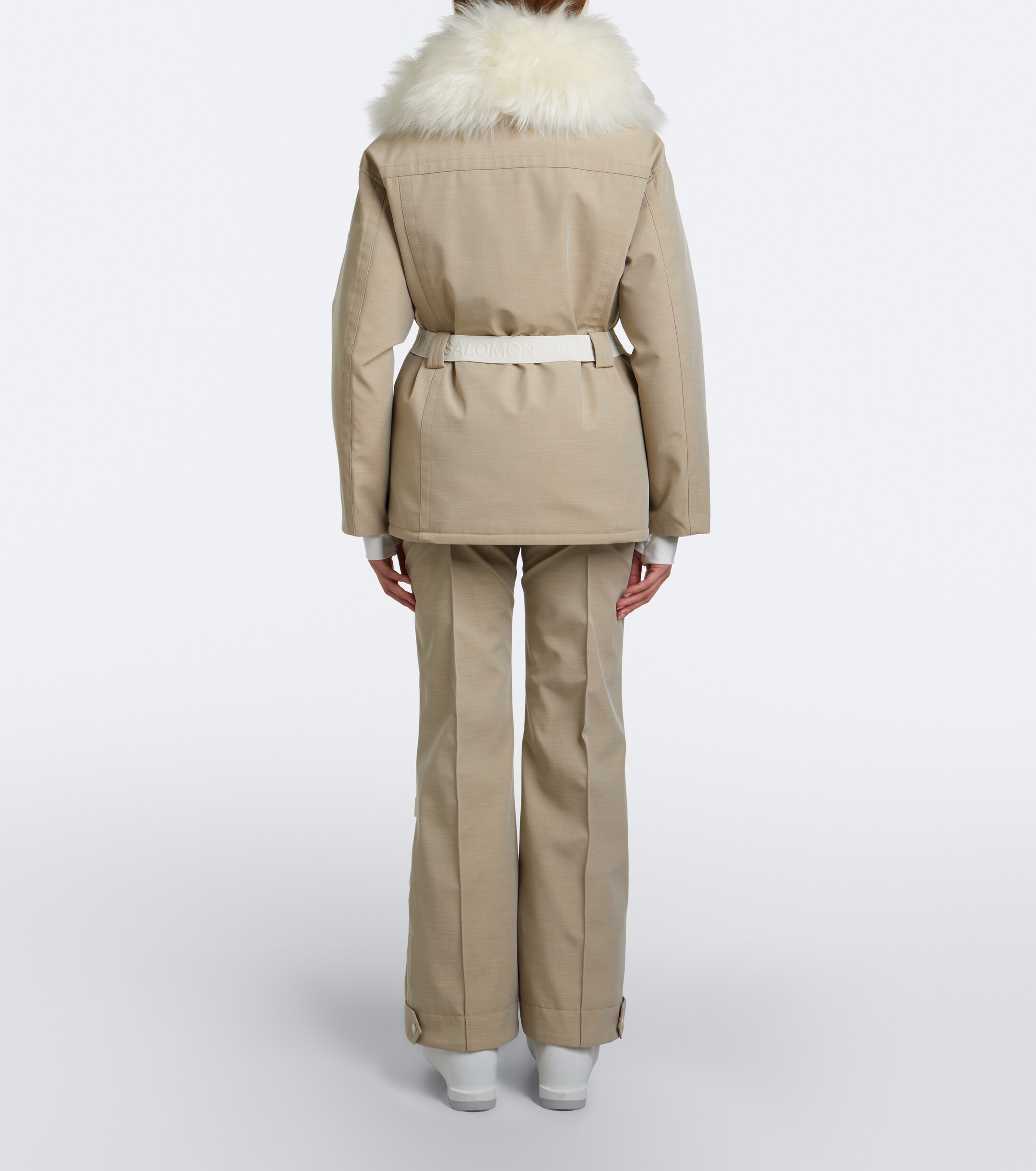 Yves Salomon Yves Salomon Belted shearling-trimmed ski jacket