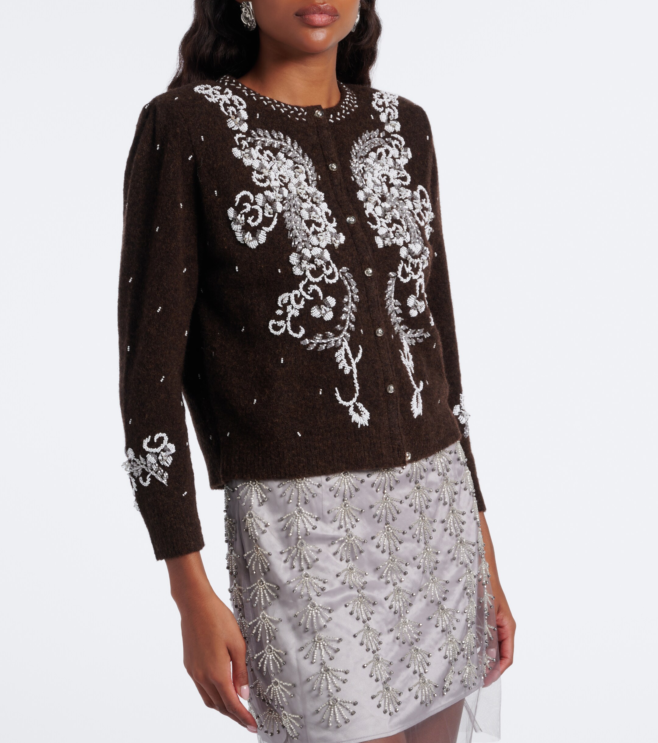Jacques Wei Jacques Wei Beaded wool-blend cardigan