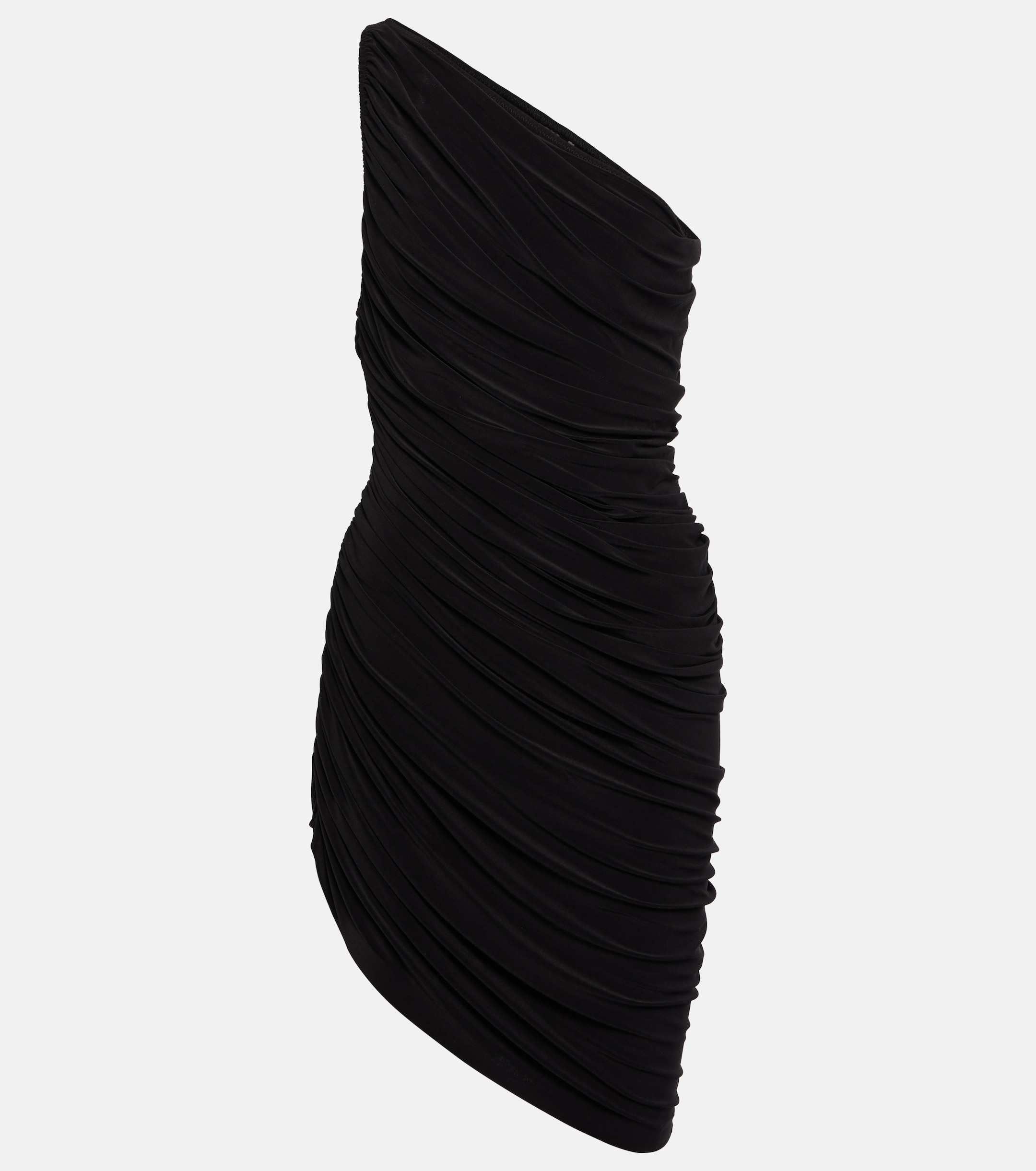 Norma Kamali Diana asymmetrical ruched minidress