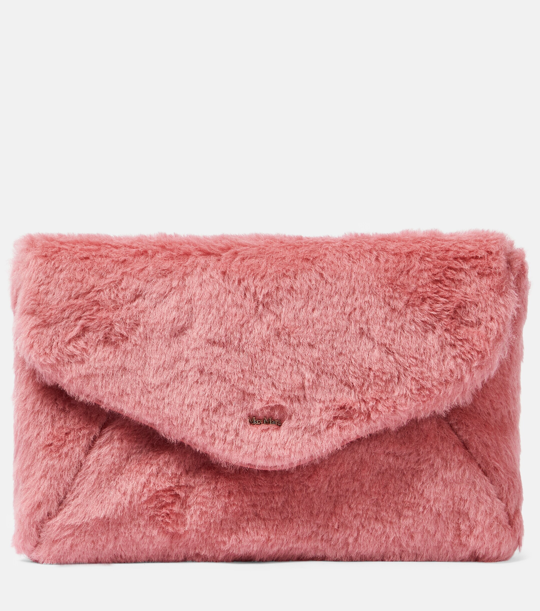 Max Mara Alpaca, wool, and silk teddy clutch