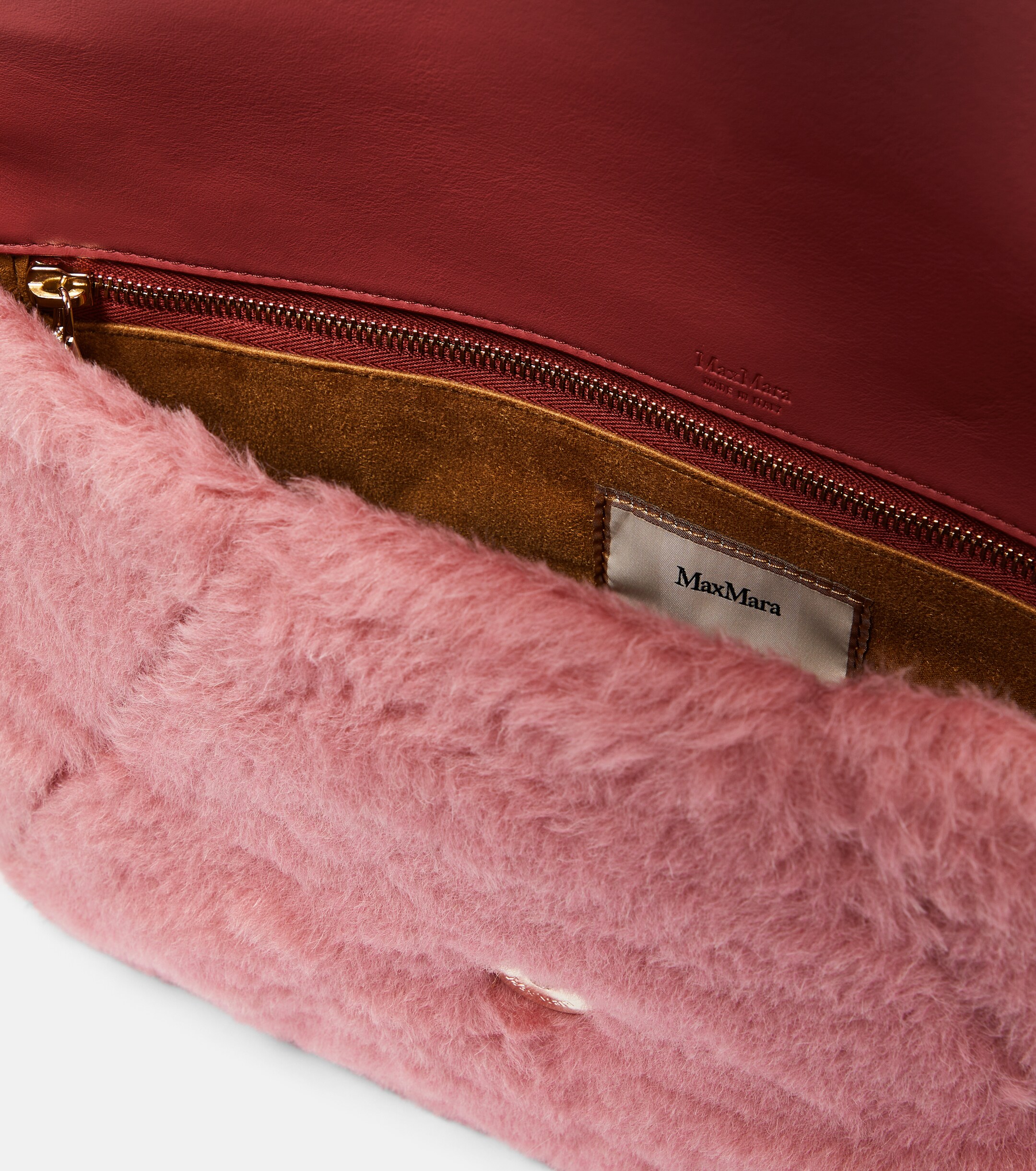 Max Mara Alpaca, wool, and silk teddy clutch