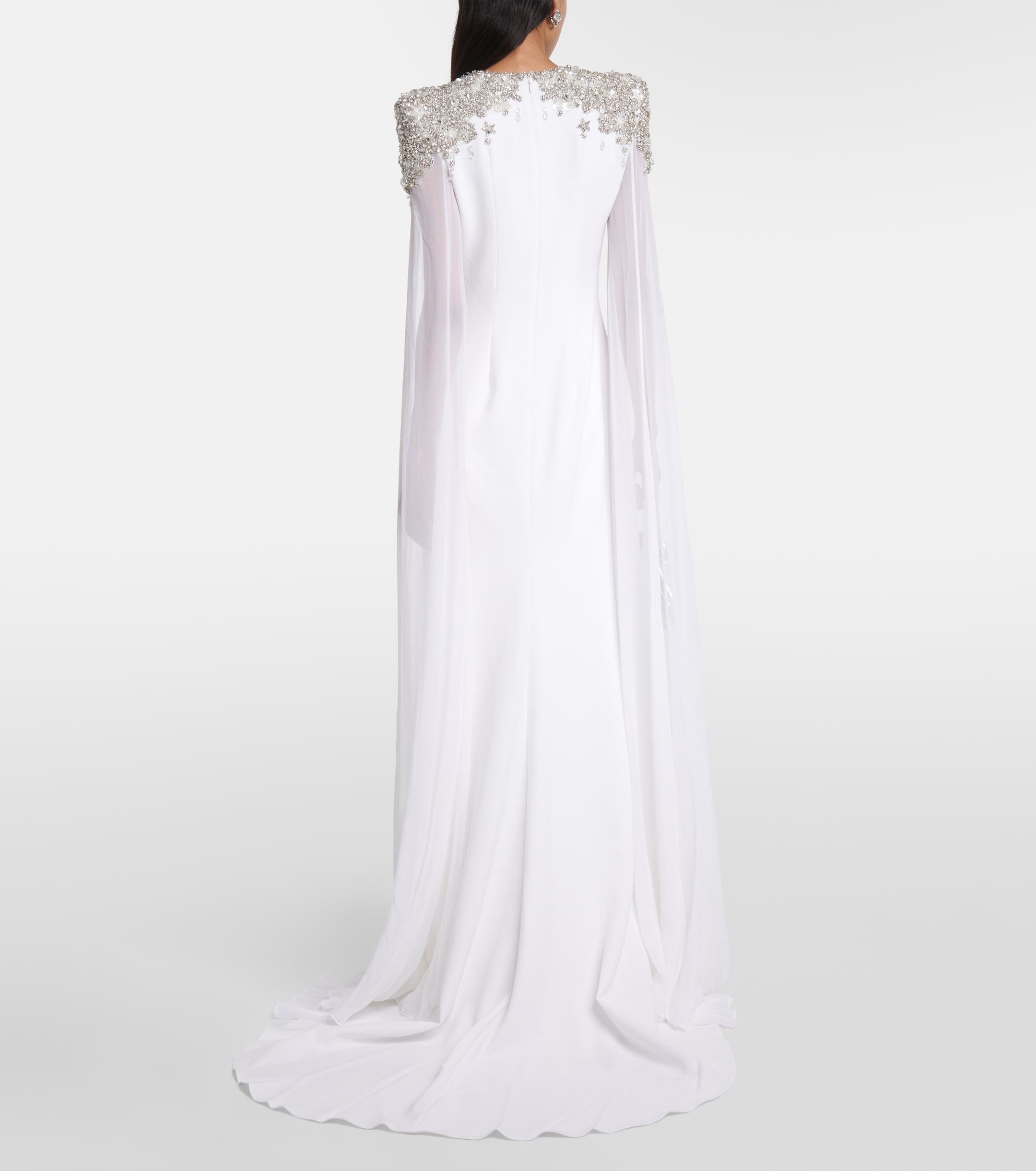 Jenny Packham Bridal Frida embellished cape-detail gown